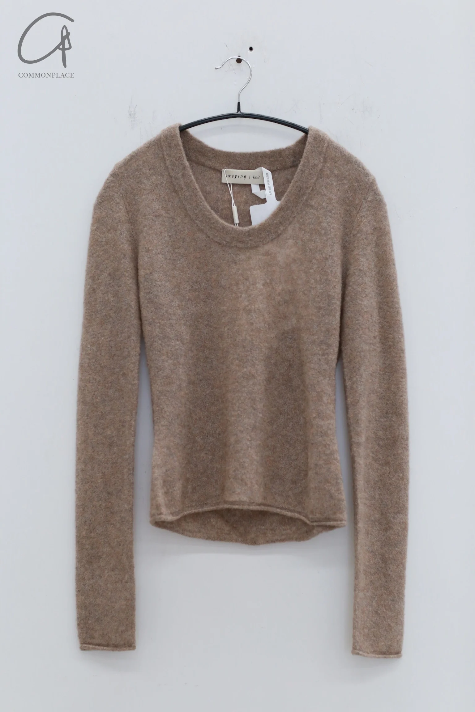 SWAYING 24 Autumn and Winter Low Round Neck Wool Bottoming Shirt SW-SW24AW1T22-TUO Camel SW24AW1T22 - Image 6