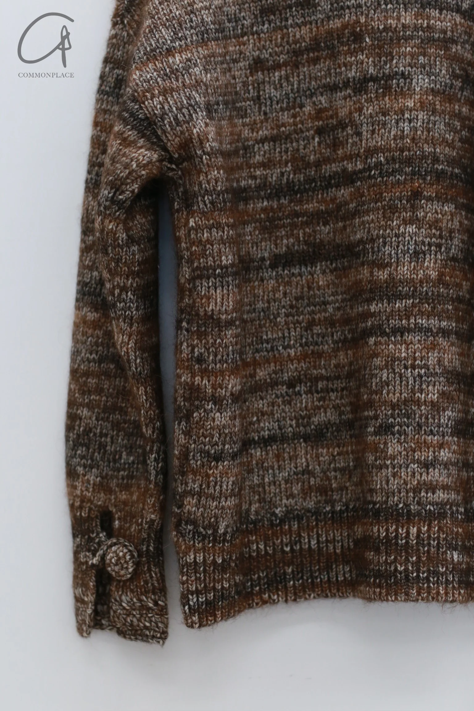 SWAYING 24 Autumn and Winter Mohair Gradient Cuffs Crochet Jacket SW-SW24AW1T95-HZ Flower Brown - Image 3