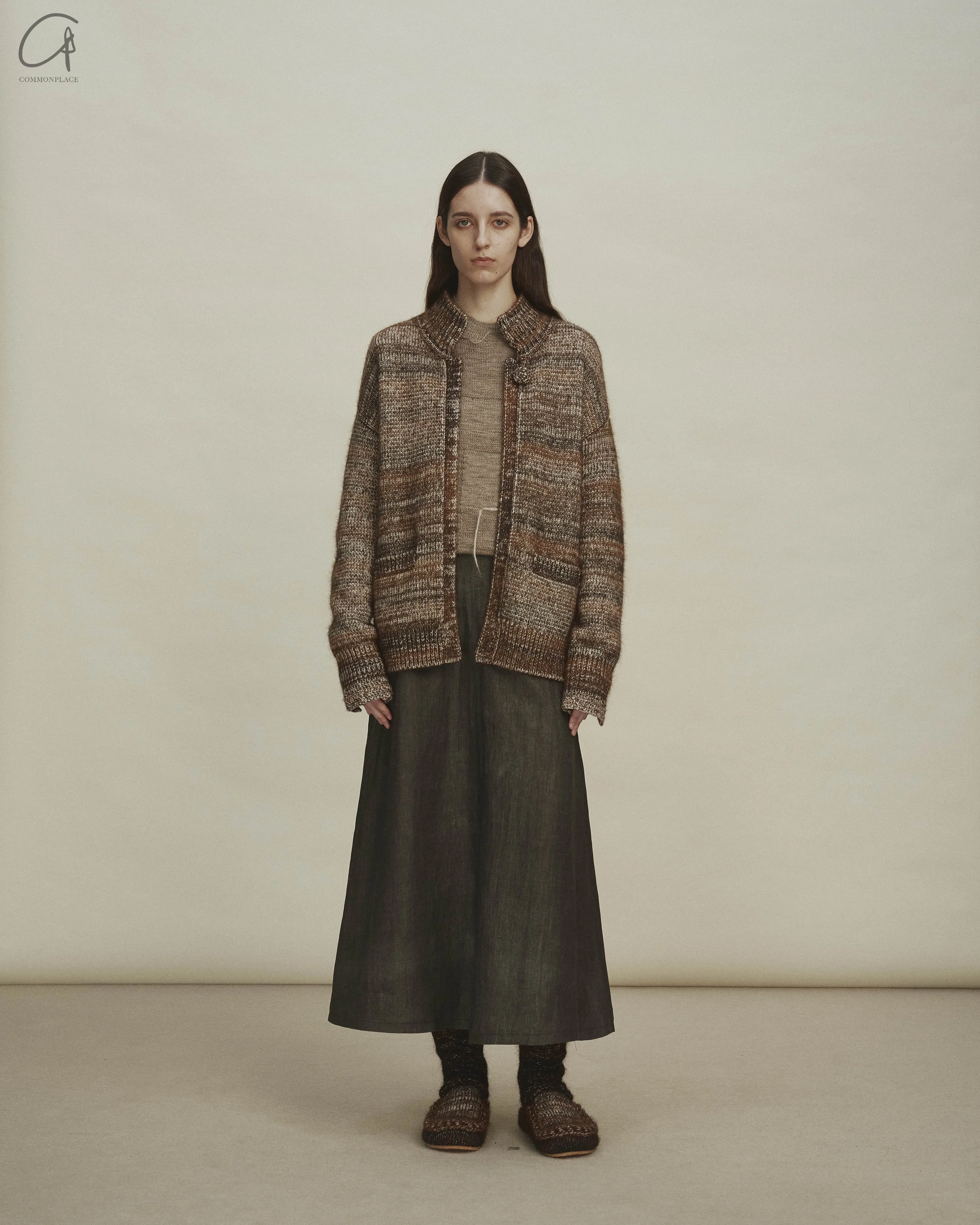 SWAYING 24 Autumn and Winter Mohair Gradient Cuffs Crochet Jacket SW-SW24AW1T95-HZ Flower Brown - Image 5