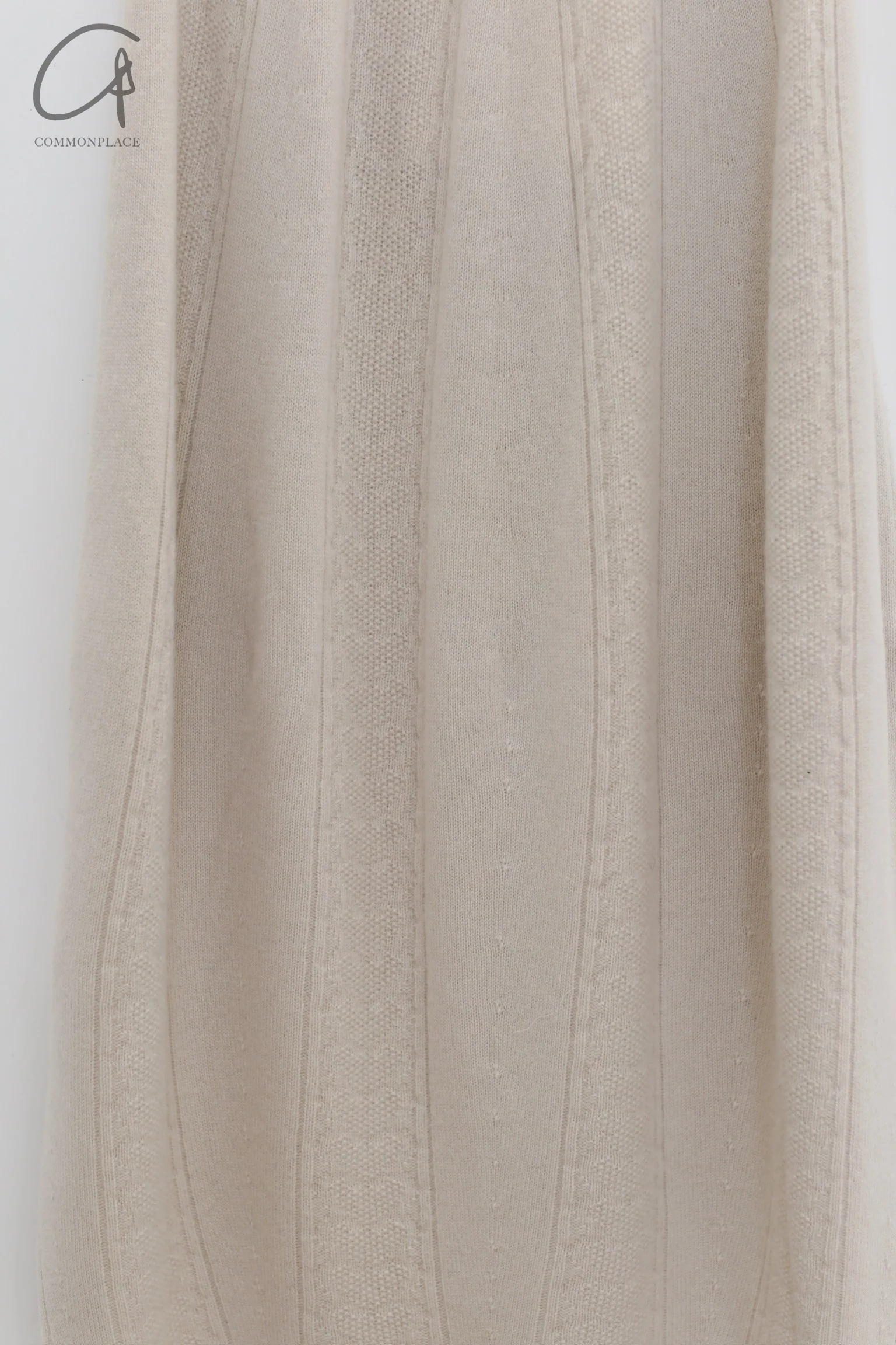 SWAYING 24 Autumn and Winter Wool Velvet Blended Cocoon Long Skirt SW-SW24AW3B11-MB Beige - Image 3
