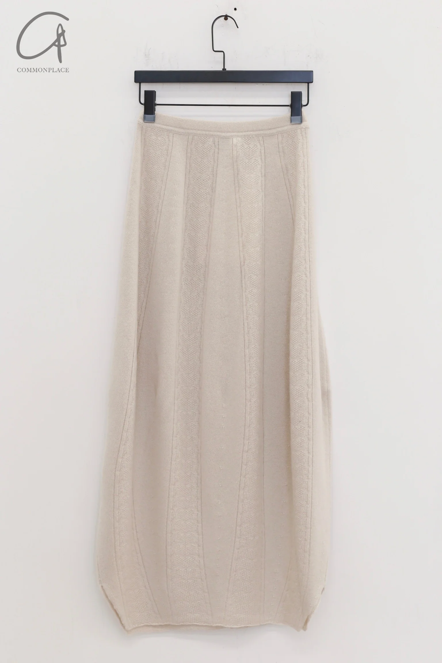 SWAYING 24 Autumn and Winter Wool Velvet Blended Cocoon Long Skirt SW-SW24AW3B11-MB Beige - Image 4