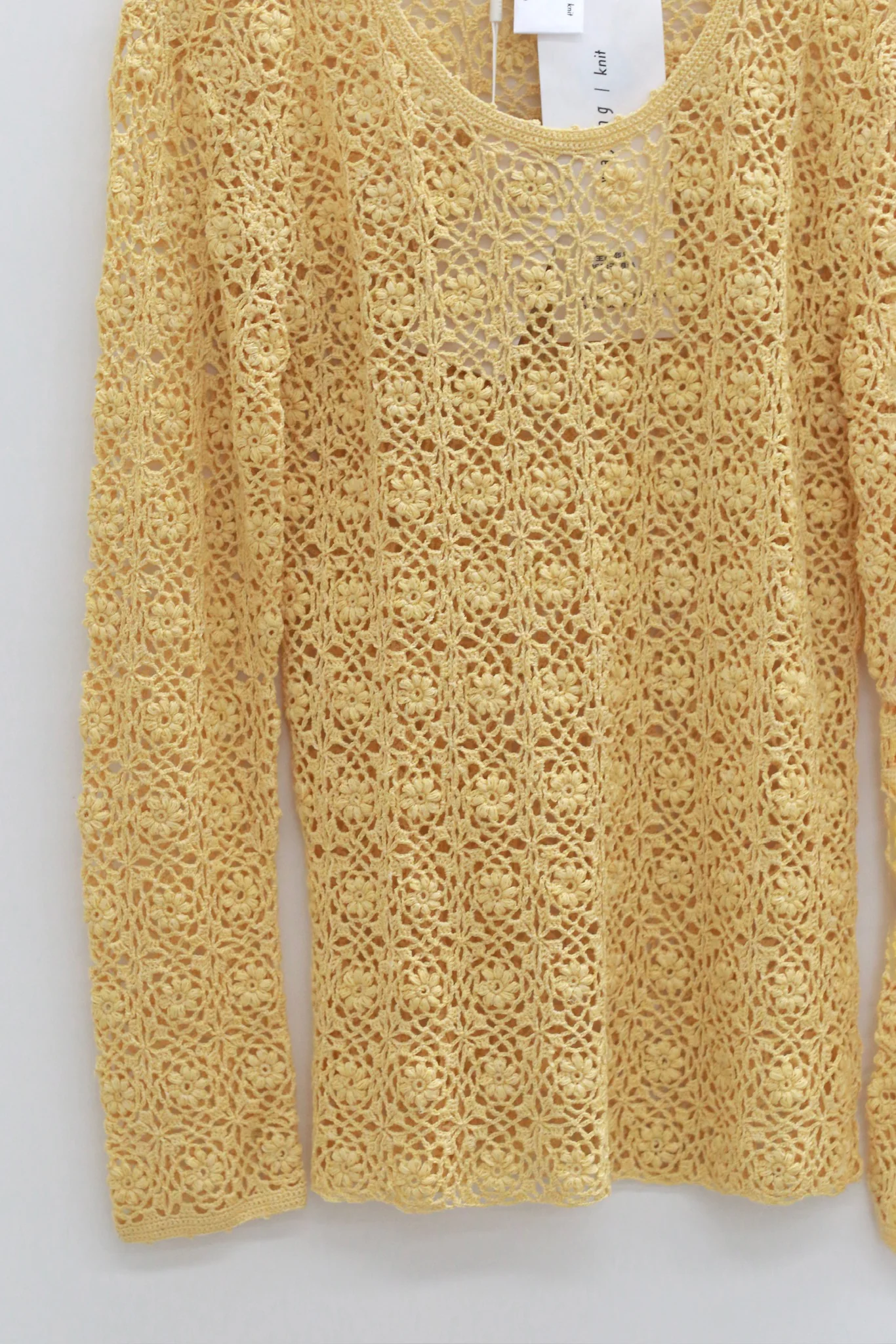 SWAYING 25 Autumn/Winter Crochet Silk Cotton Top SW-SW25AW1T16C2S2-HUANG Yellow (SW-SW25AW1T16C2S4-HUANG) - Image 7