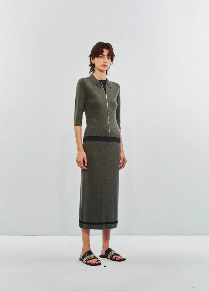 SWAYING 25 Early Autumn Cashmere Blended Straight Skirt SW-SW25PF3B04C2-SH Dark Gray - Image 6