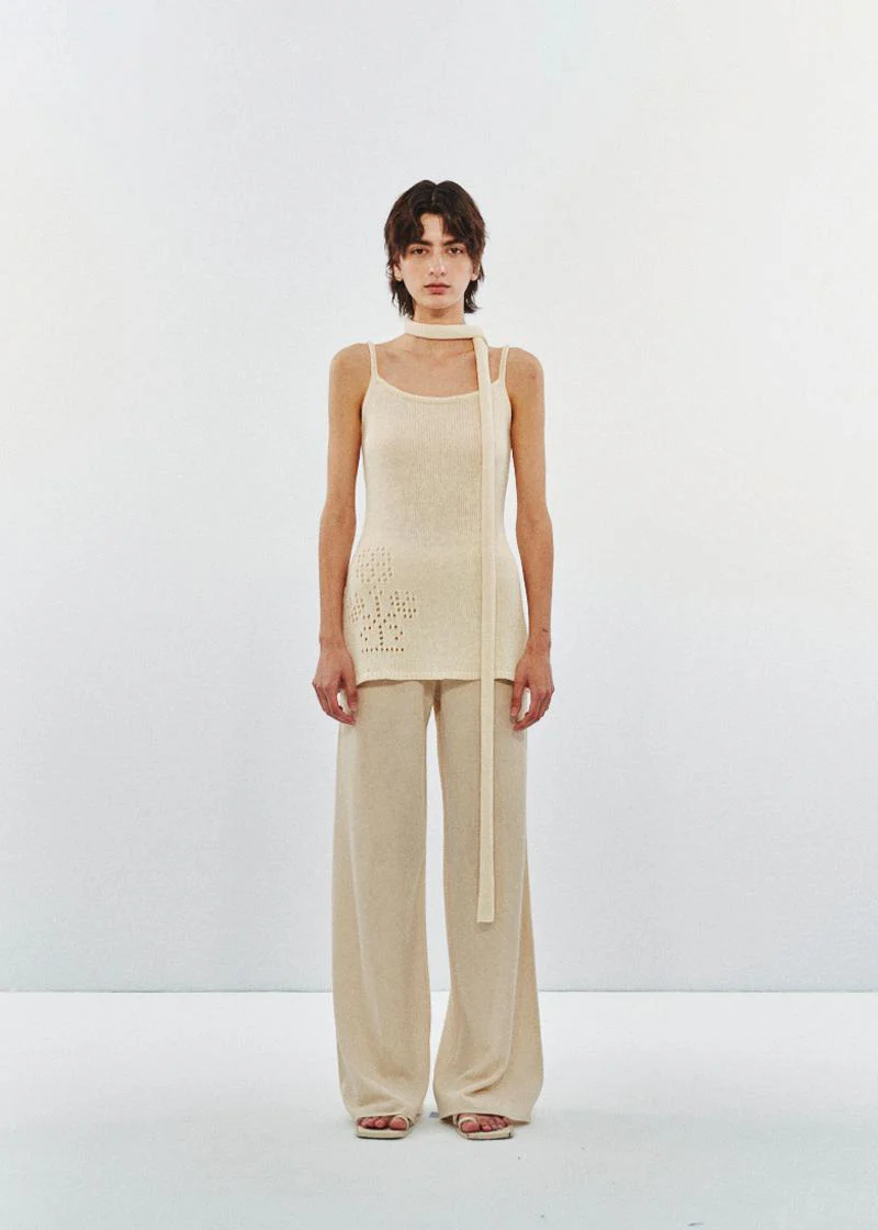 SWAYING 25 Early Autumn Knit Straight Casual Pants SW-SW25PF3B12C1-MH Beige Gray - Image 6