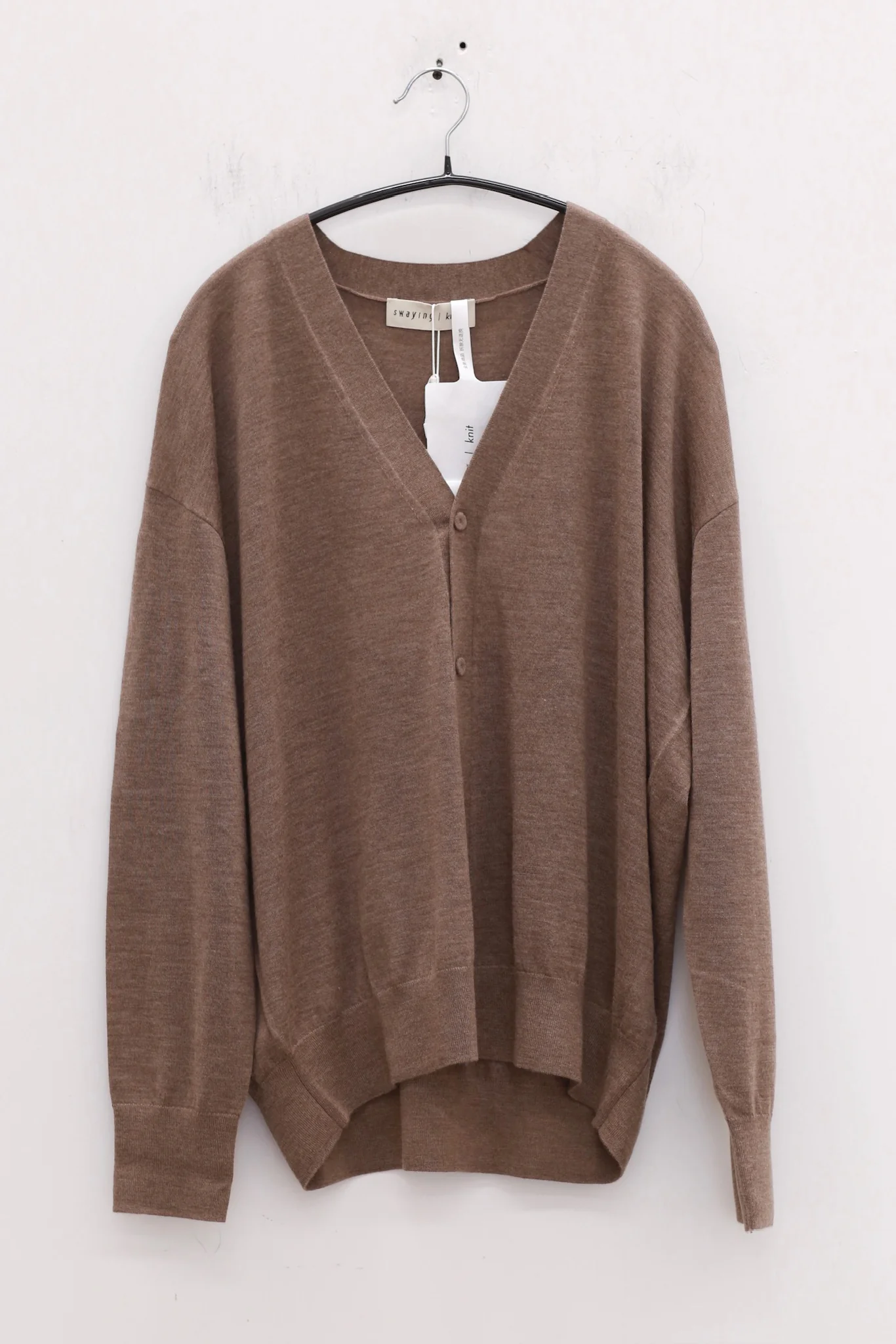 SWAYING 25 Early Autumn Outline Cashmere Cardigan SW-SW25PF1T17C2-KQ Khaki - Image 2