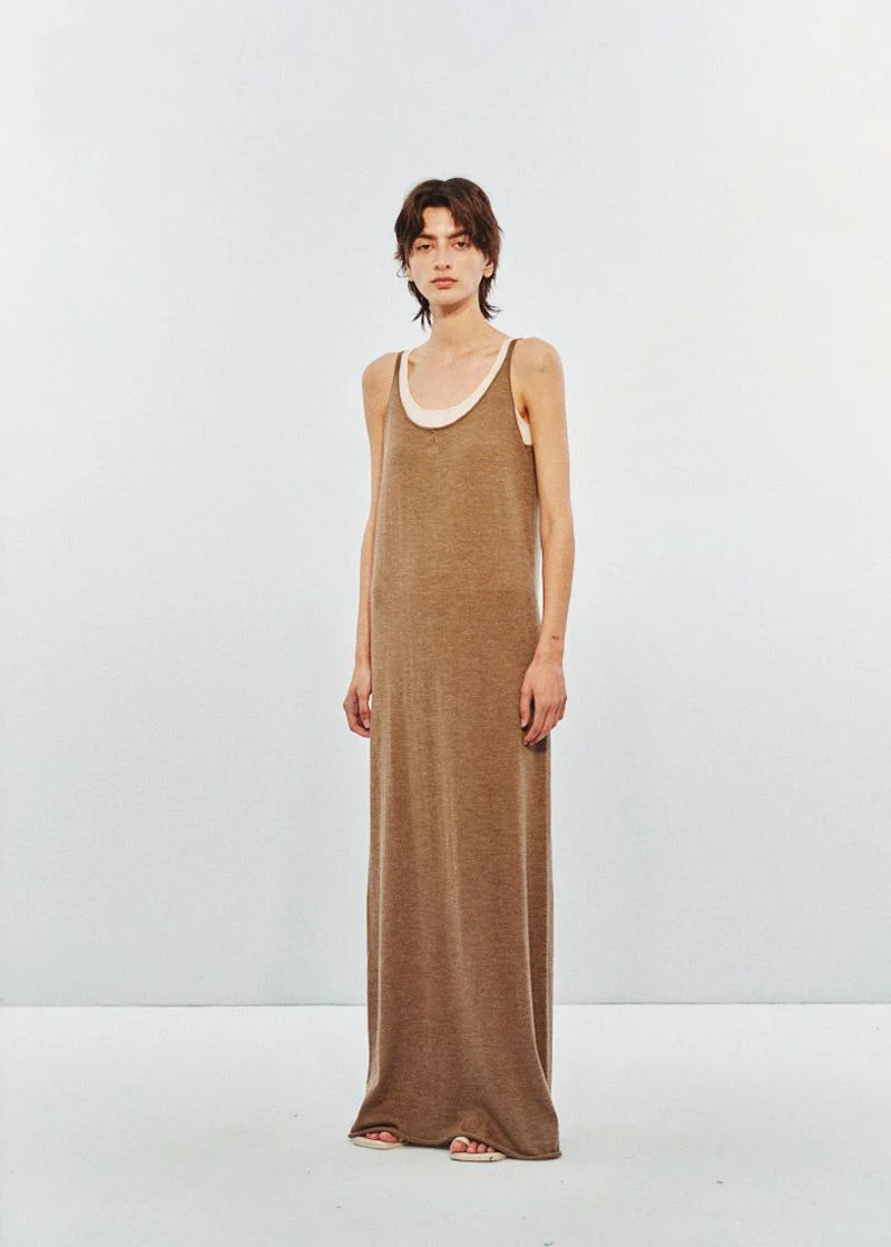 SWAYING 25 Early Autumn Outline Cashmere Suspender Skirt SW-SW25PF2L06C2-KQ Khaki - Image 6