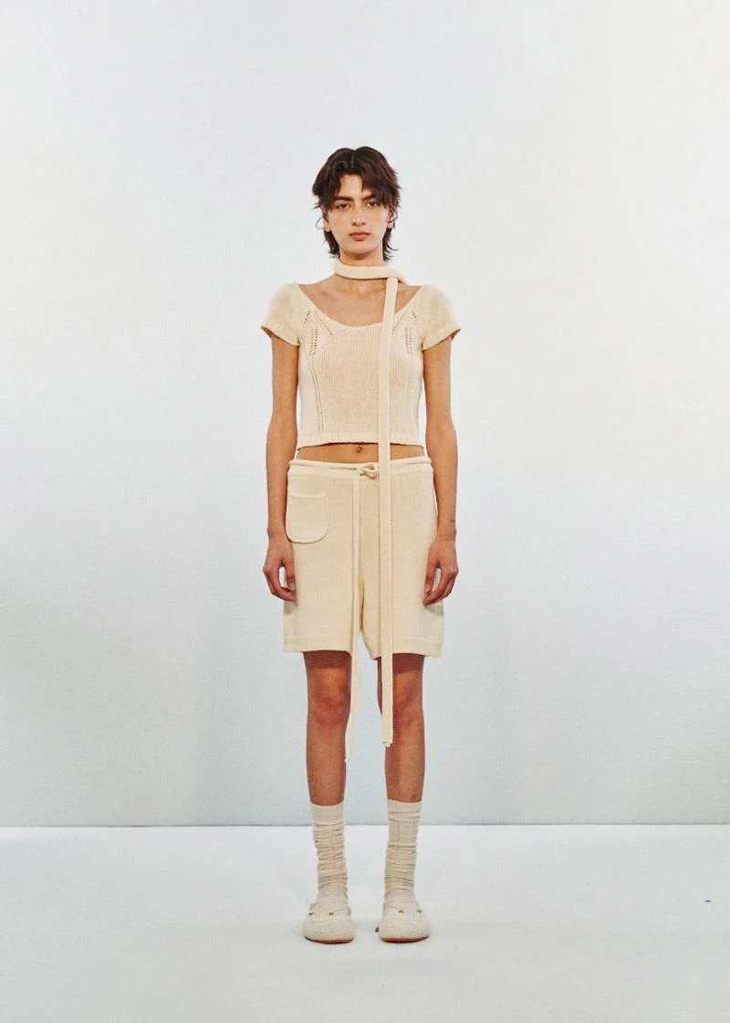 SWAYING 25 Early Autumn Pocket Straight Short Casual Pants SW-SW25PF3B09C1-MB Off-white SW25PF3B09 - Image 6