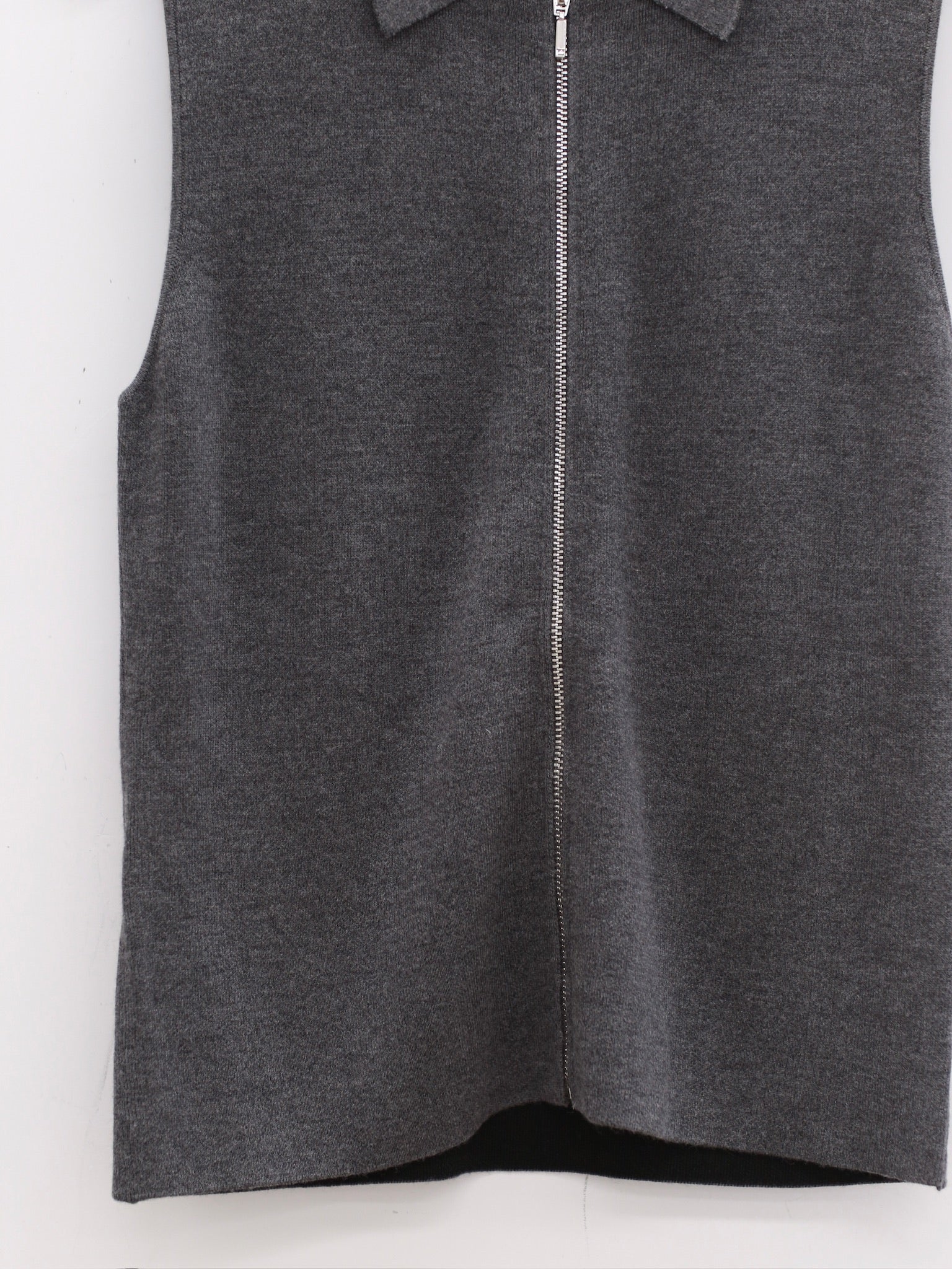 SWAYING 25 Early Autumn Zipper Lapel Cashmere Blend Vest SW-SW25PF1T15C3-HUI Gray - Image 3
