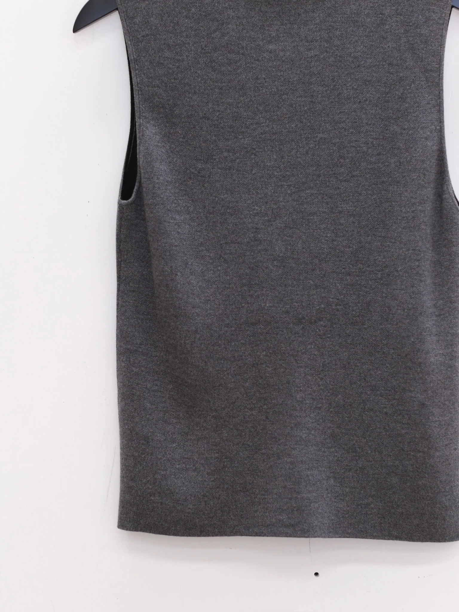 SWAYING 25 Early Autumn Zipper Lapel Cashmere Blend Vest SW-SW25PF1T15C3-HUI Gray - Image 4