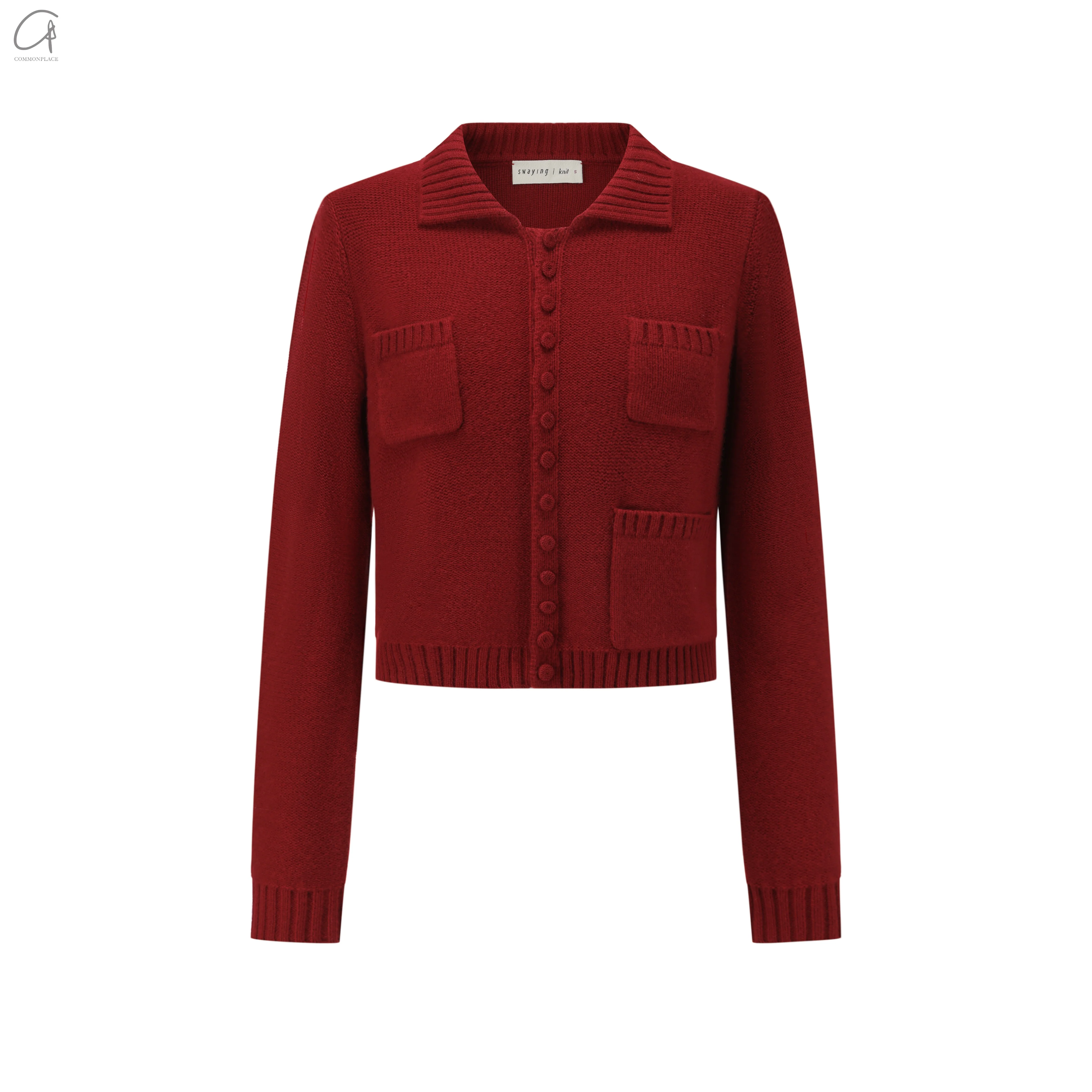 SWAYING 25 Early Spring Wool Pocket Cardigan/Skirt SW-SW25PS1T17-HONG Red Top SW25PS1T17 SW25PS3B09 - Image 5