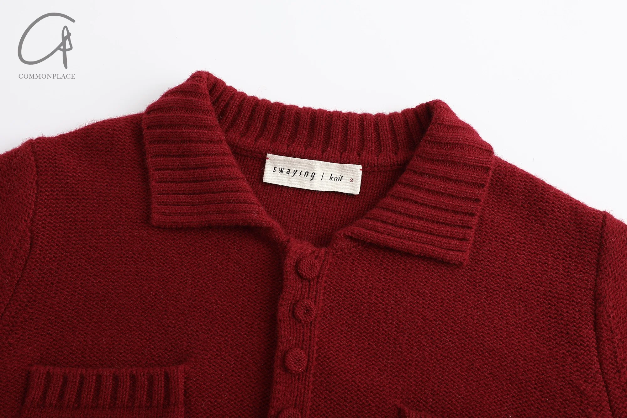 SWAYING 25 Early Spring Wool Pocket Cardigan/Skirt SW-SW25PS1T17-HONG Red Top SW25PS1T17 SW25PS3B09 - Image 7