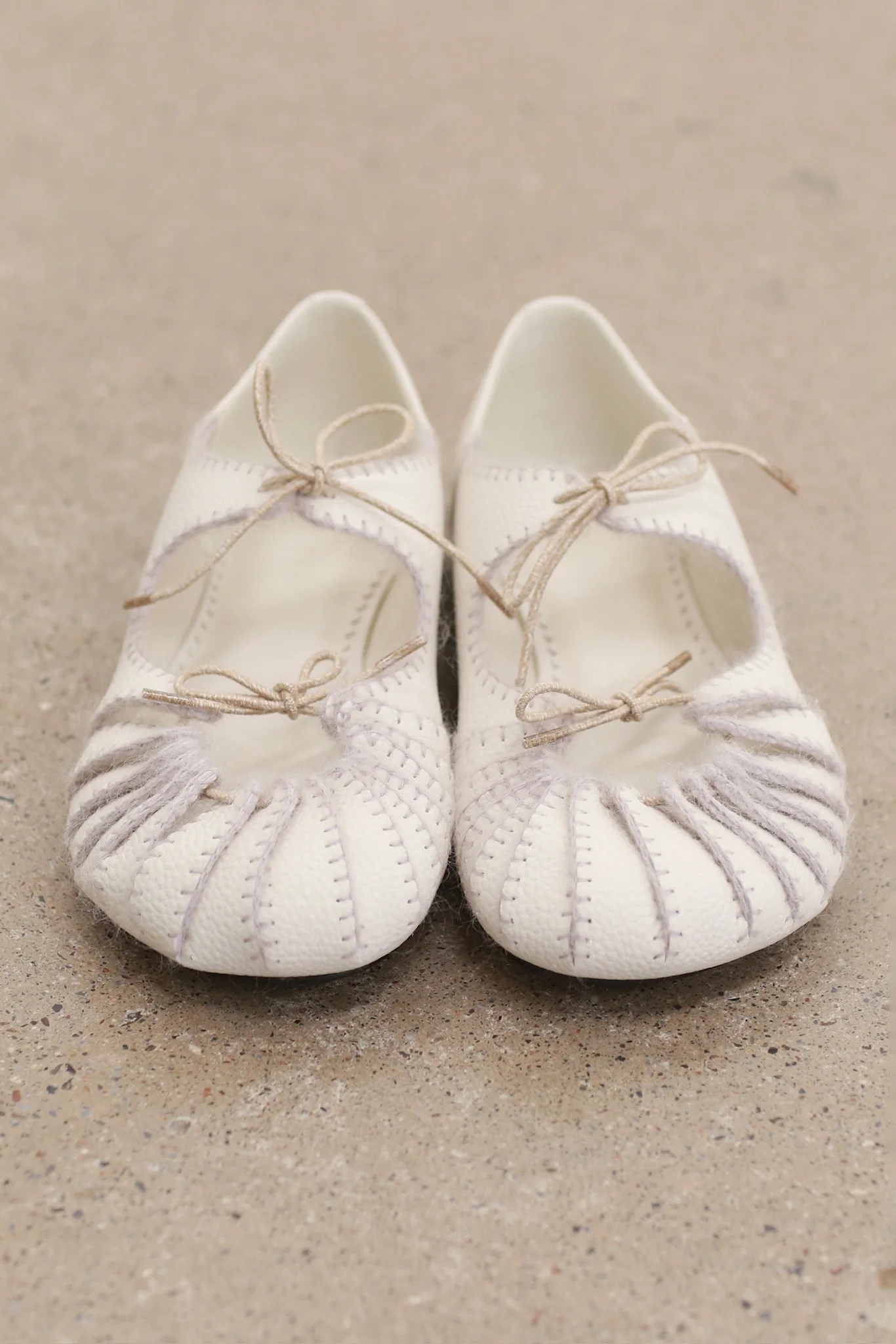 SWAYING 25 Fall/Winter Collection: Pleated Lace-Up Mary Jane Shoes SW-SW-SW25AW4P07C1S38-BAI White