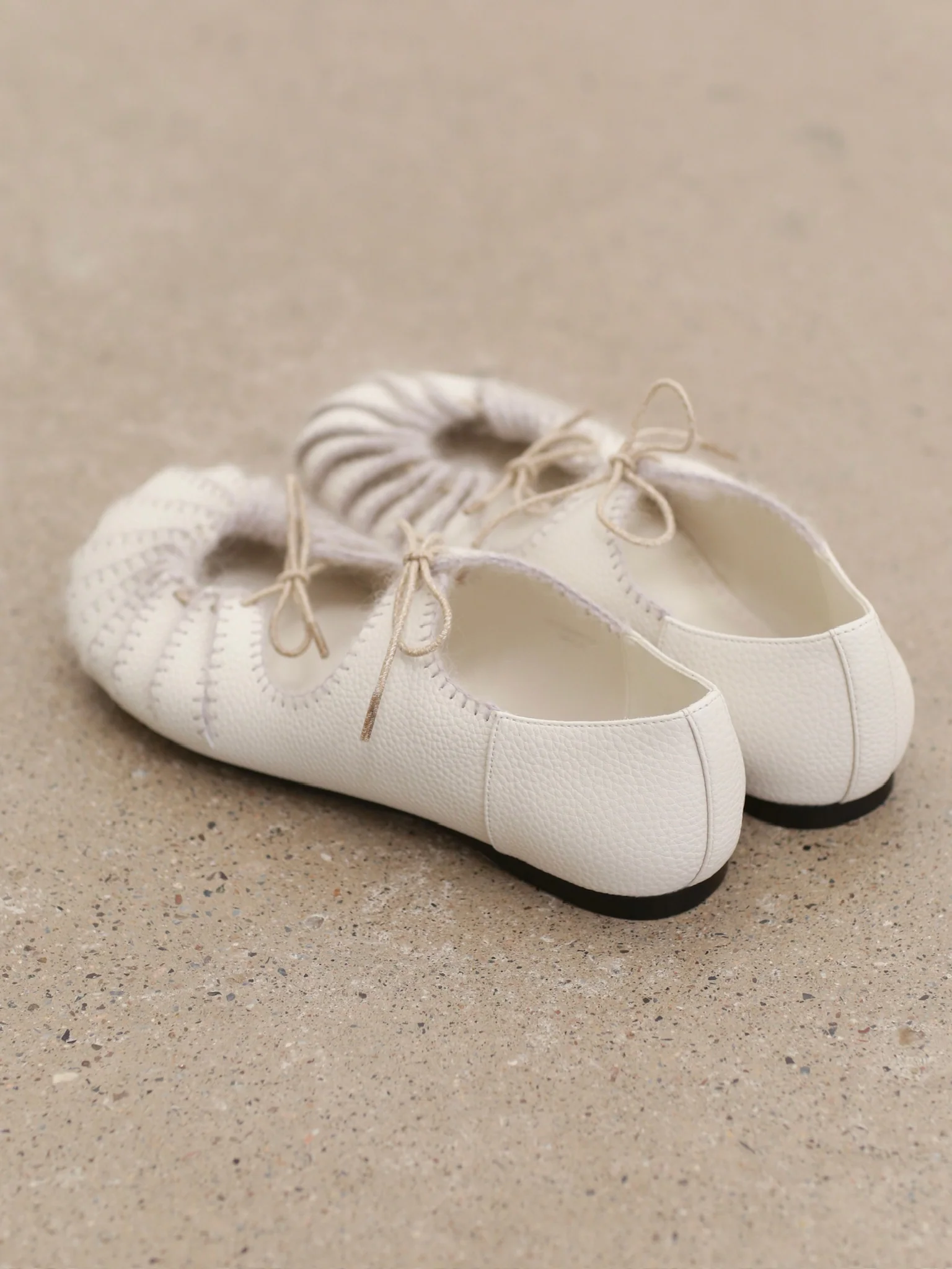 SWAYING 25 Fall/Winter Collection: Pleated Lace-Up Mary Jane Shoes SW-SW-SW25AW4P07C1S38-BAI White - Image 4
