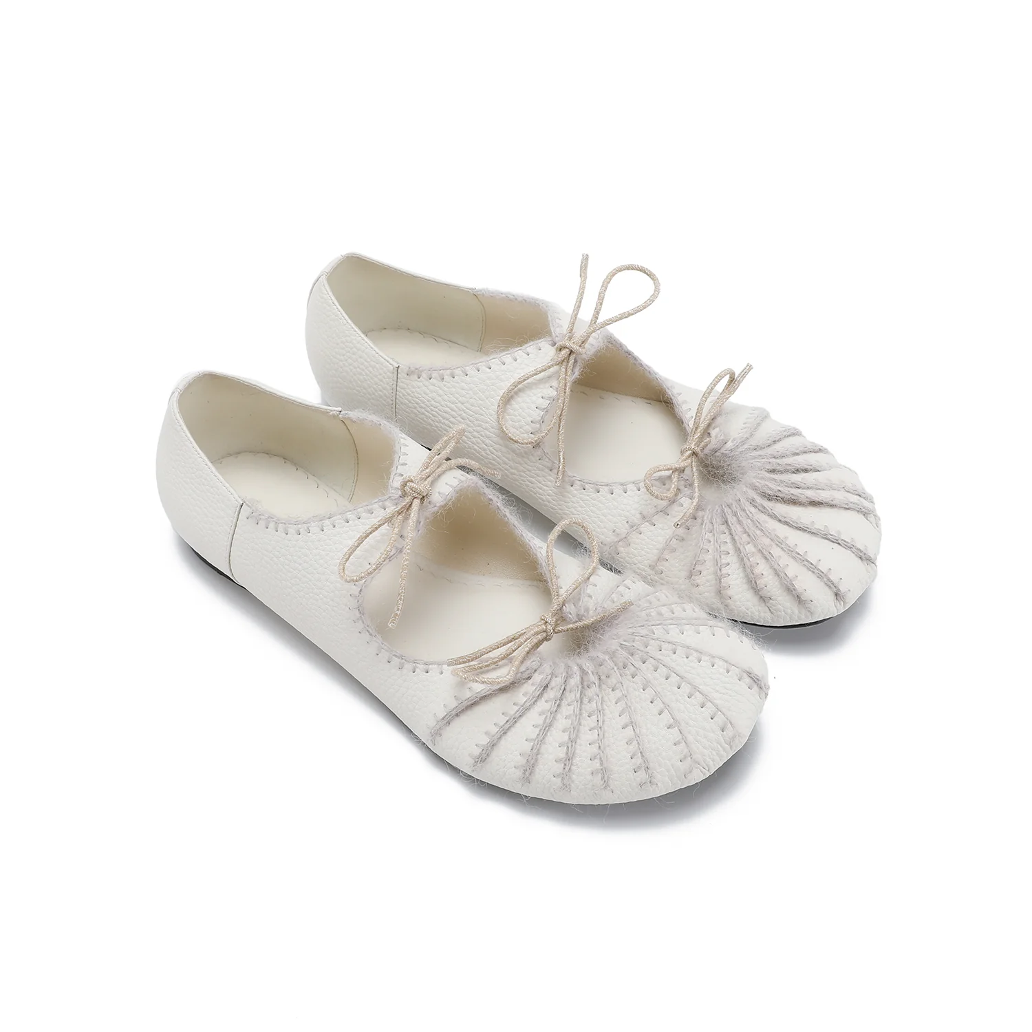 SWAYING 25 Fall/Winter Collection: Pleated Lace-Up Mary Jane Shoes SW-SW-SW25AW4P07C1S38-BAI White - Image 5