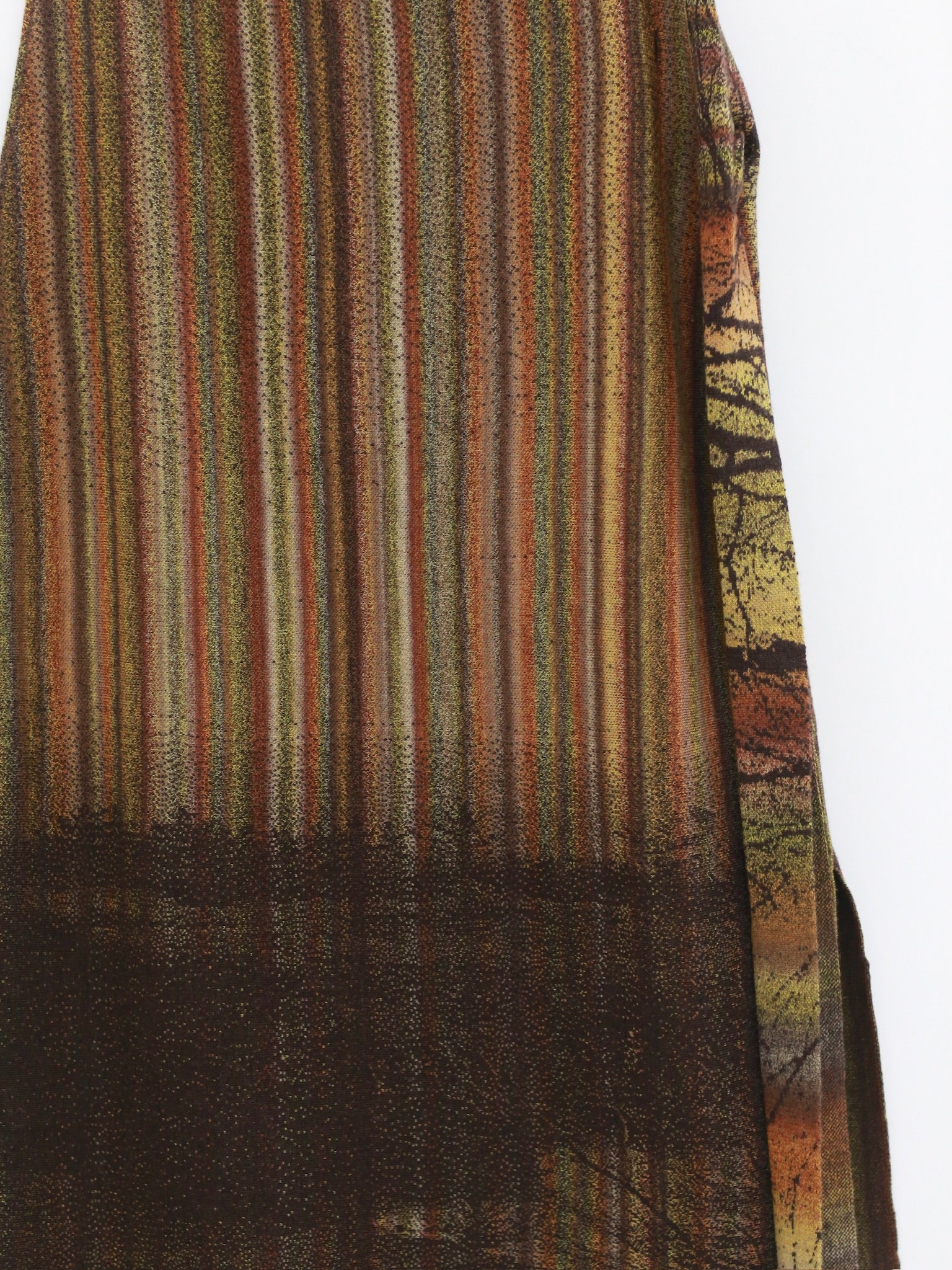 SWAYING 25 Fall/Winter Collection: Woolen A-line skirt with tie-up detail and gradient design SW-SW25AW3B08C1S2-HZ (Yellow-Brown) - Image 3