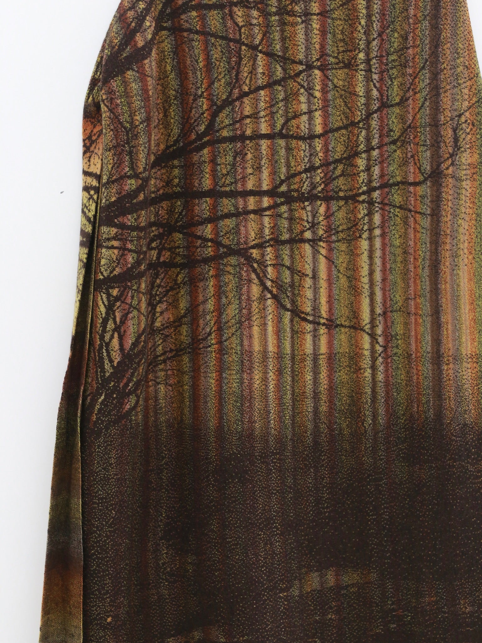 SWAYING 25 Fall/Winter Collection: Woolen A-line skirt with tie-up detail and gradient design SW-SW25AW3B08C1S2-HZ (Yellow-Brown) - Image 4
