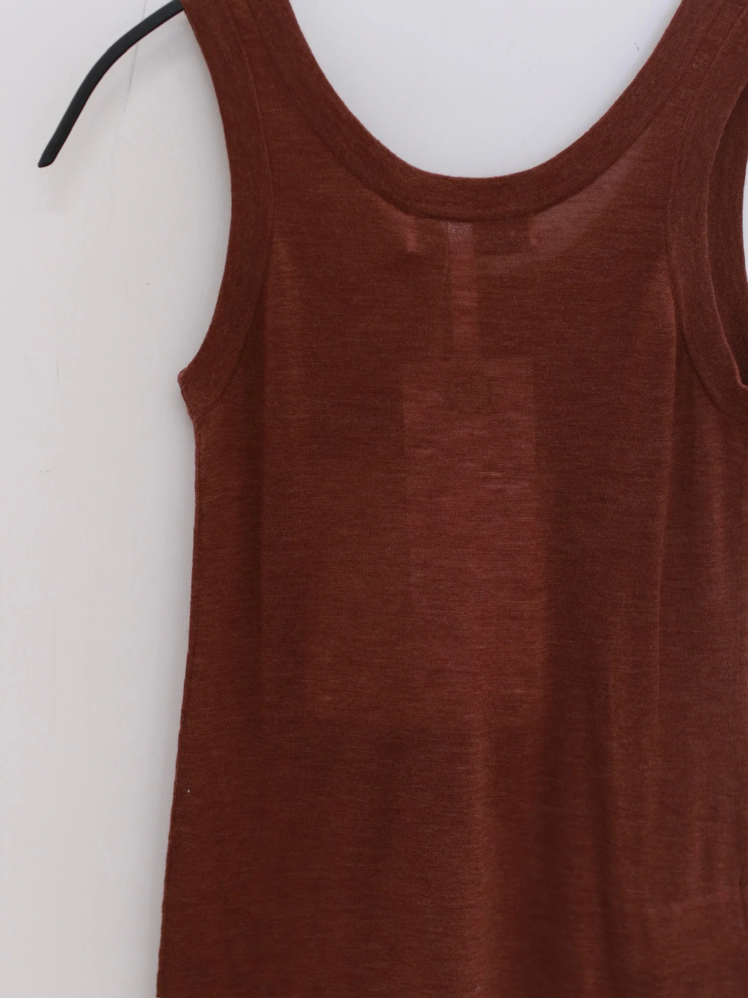 SWAYING 25 Spring/Summer Water-soluble Wool Round Neck Vest SW-SW25SS1T10C4-HZ Red Brown SW-SW25SS1T10C2 - Image 3