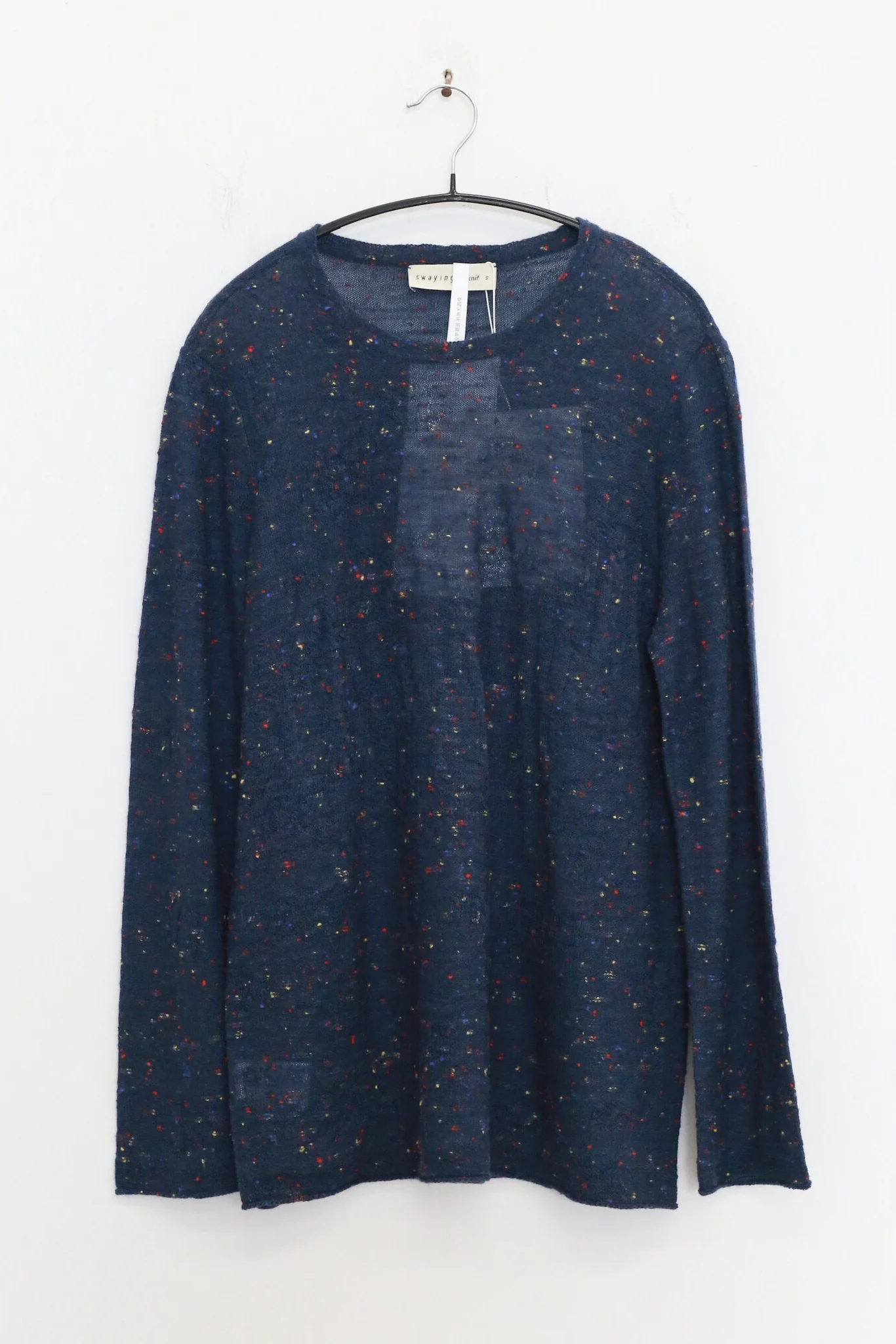 SWAYING 26 Early Spring Loose-fitting Long-sleeved Top in Colorful Gauze SW-SW26PS1T09C2-ZQ Navy Blue - Image 2
