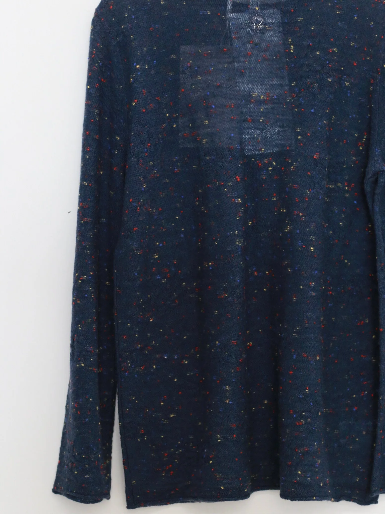 SWAYING 26 Early Spring Loose-fitting Long-sleeved Top in Colorful Gauze SW-SW26PS1T09C2-ZQ Navy Blue - Image 4