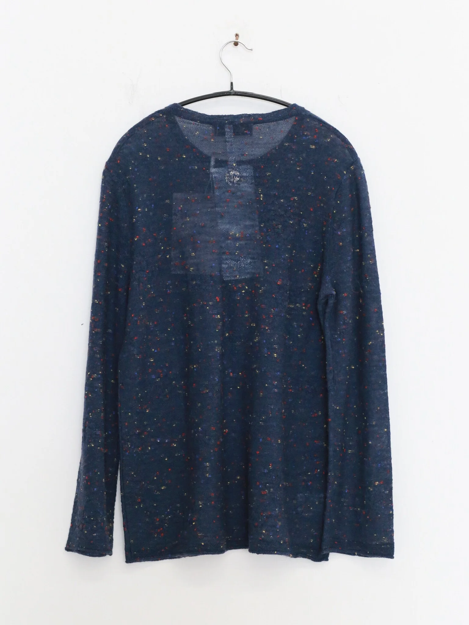 SWAYING 26 Early Spring Loose-fitting Long-sleeved Top in Colorful Gauze SW-SW26PS1T09C2-ZQ Navy Blue - Image 5