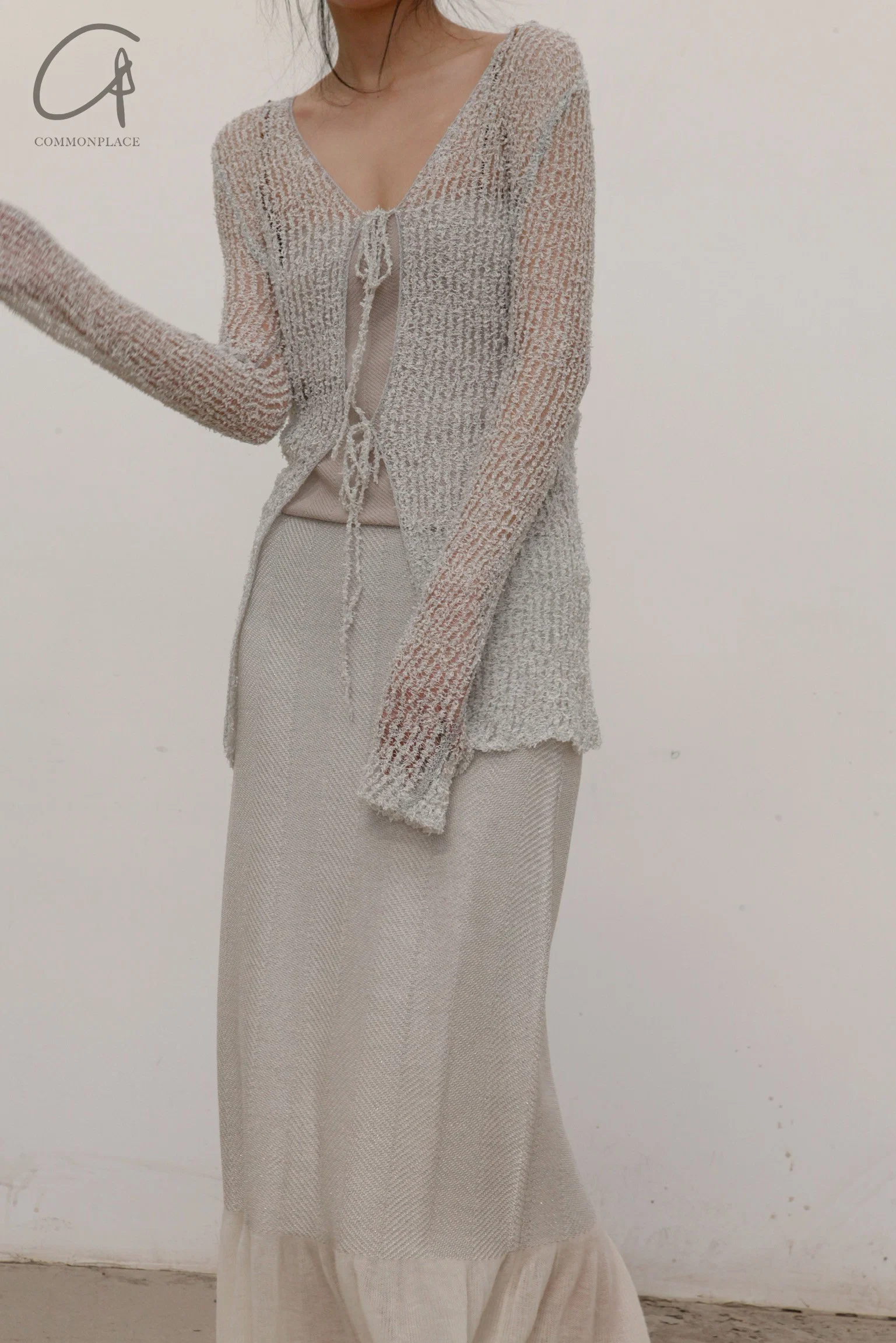 SWAYING/KNIT Cloud Skirt SW212XZ07 Gray/White PS33 - Image 7