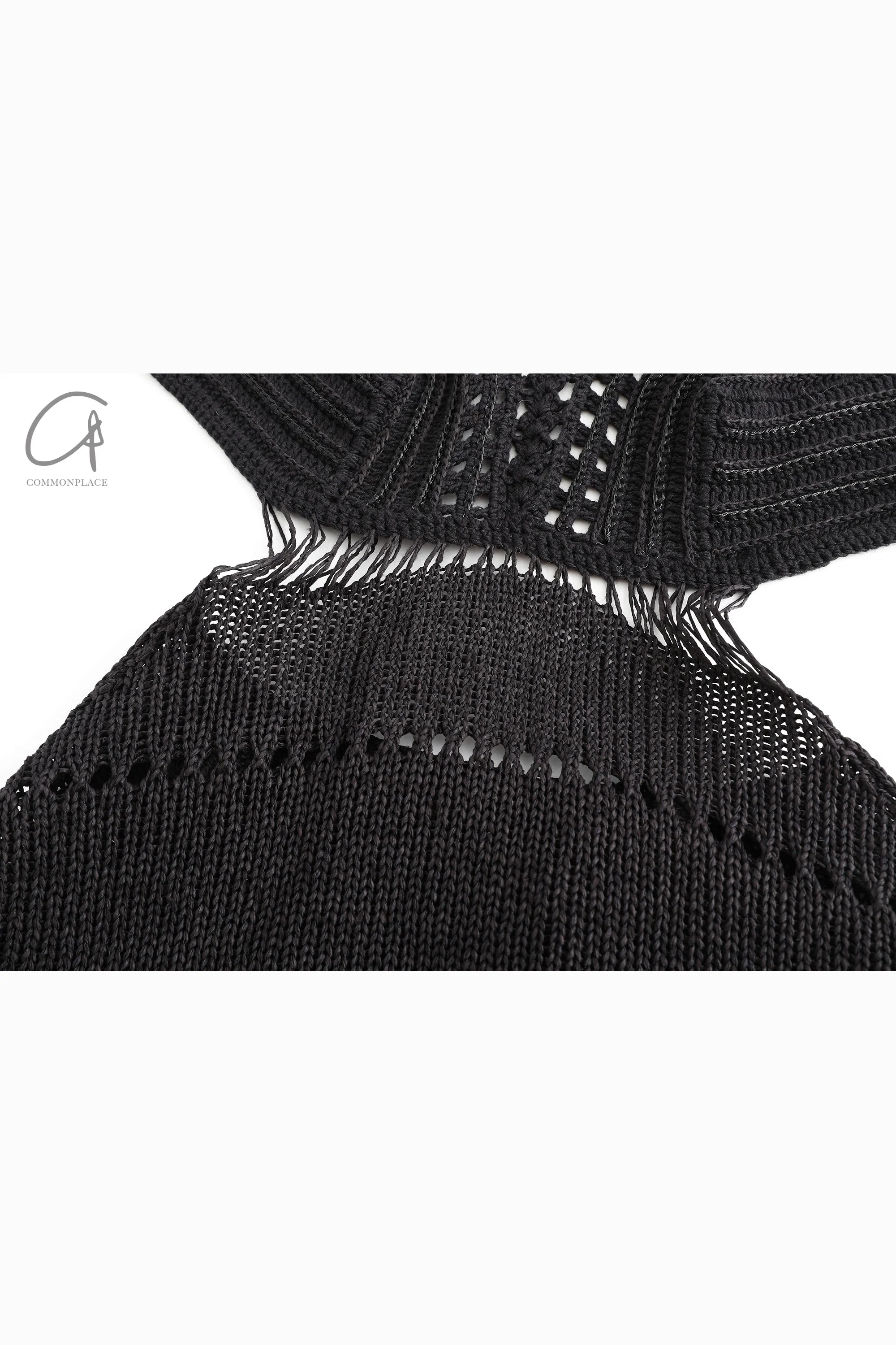 SWAYING/KNIT Crochet Backless Dress SW22SSL38 Black - Image 21