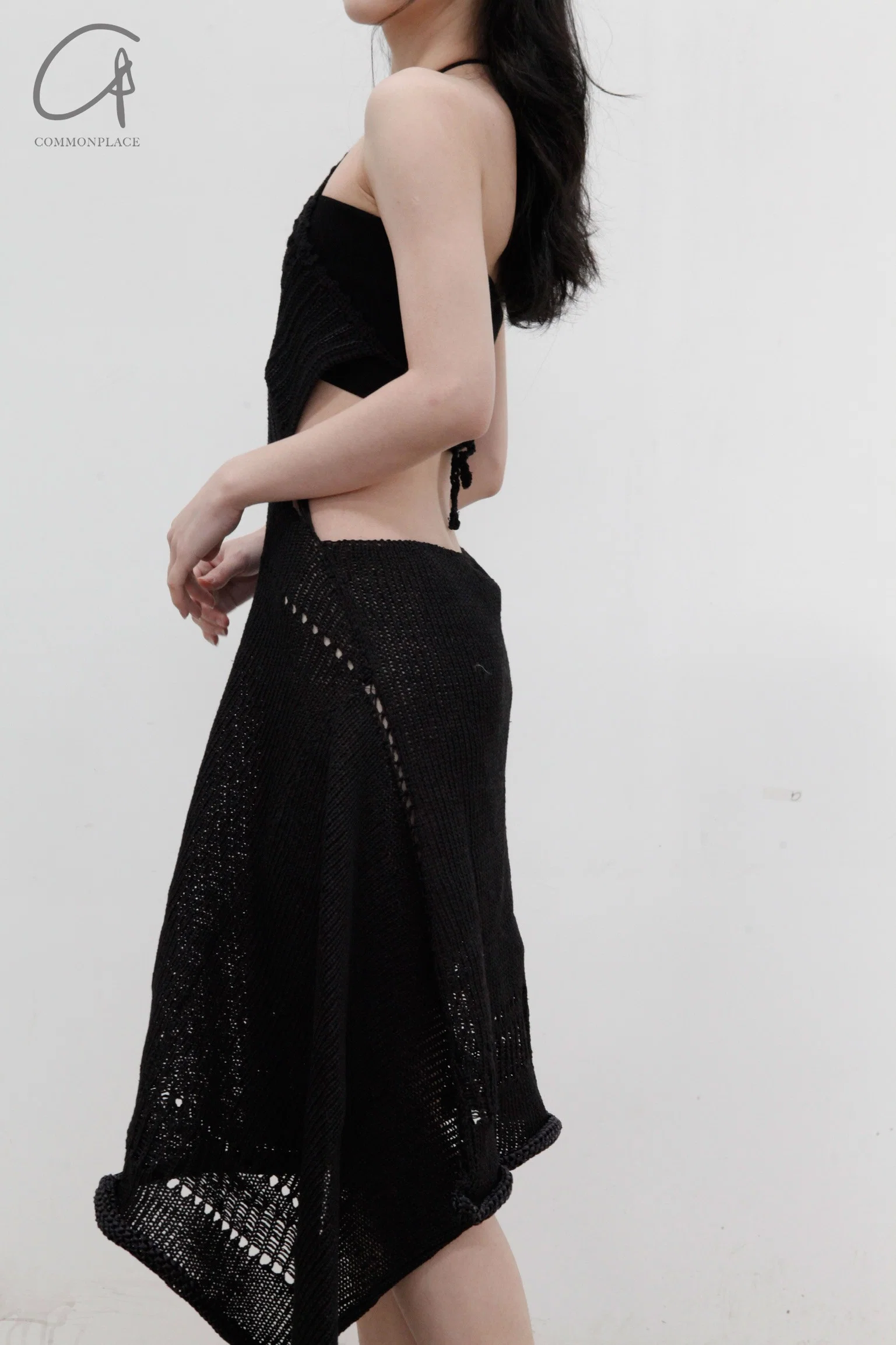 SWAYING/KNIT Crochet Backless Dress SW22SSL38 Black - Image 3