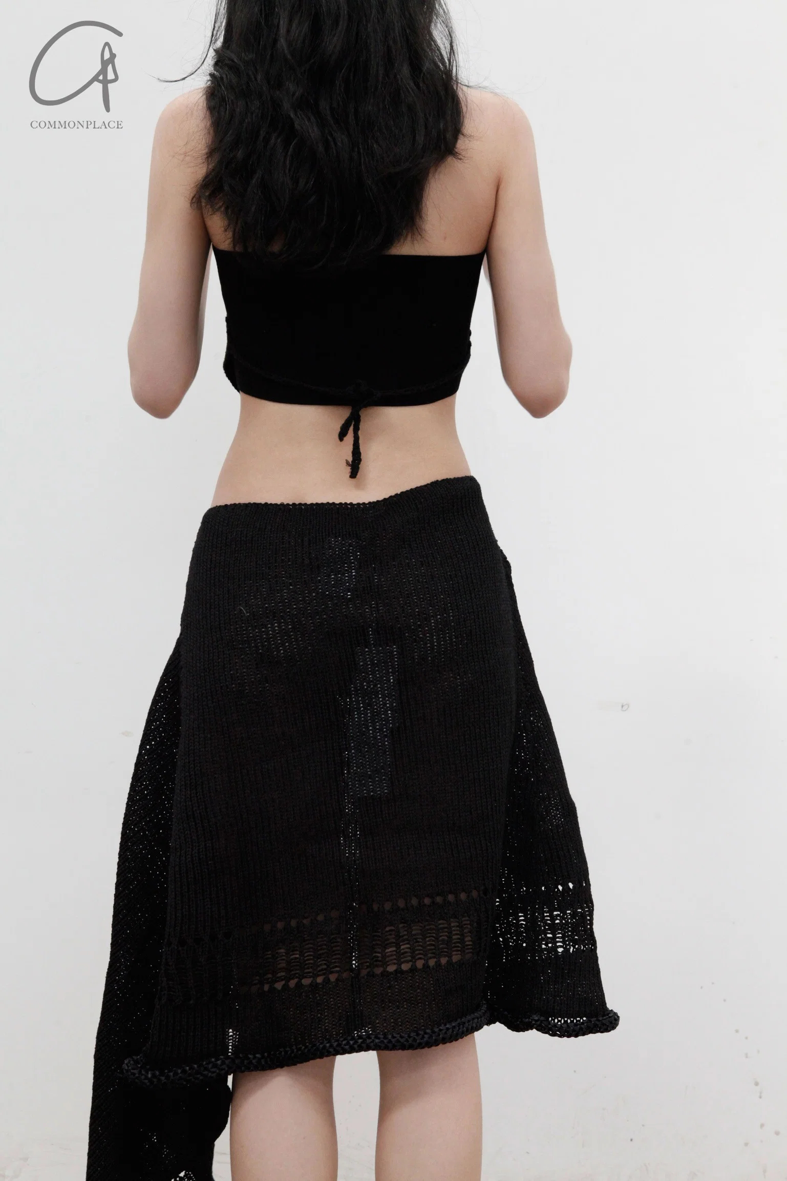 SWAYING/KNIT Crochet Backless Dress SW22SSL38 Black - Image 6