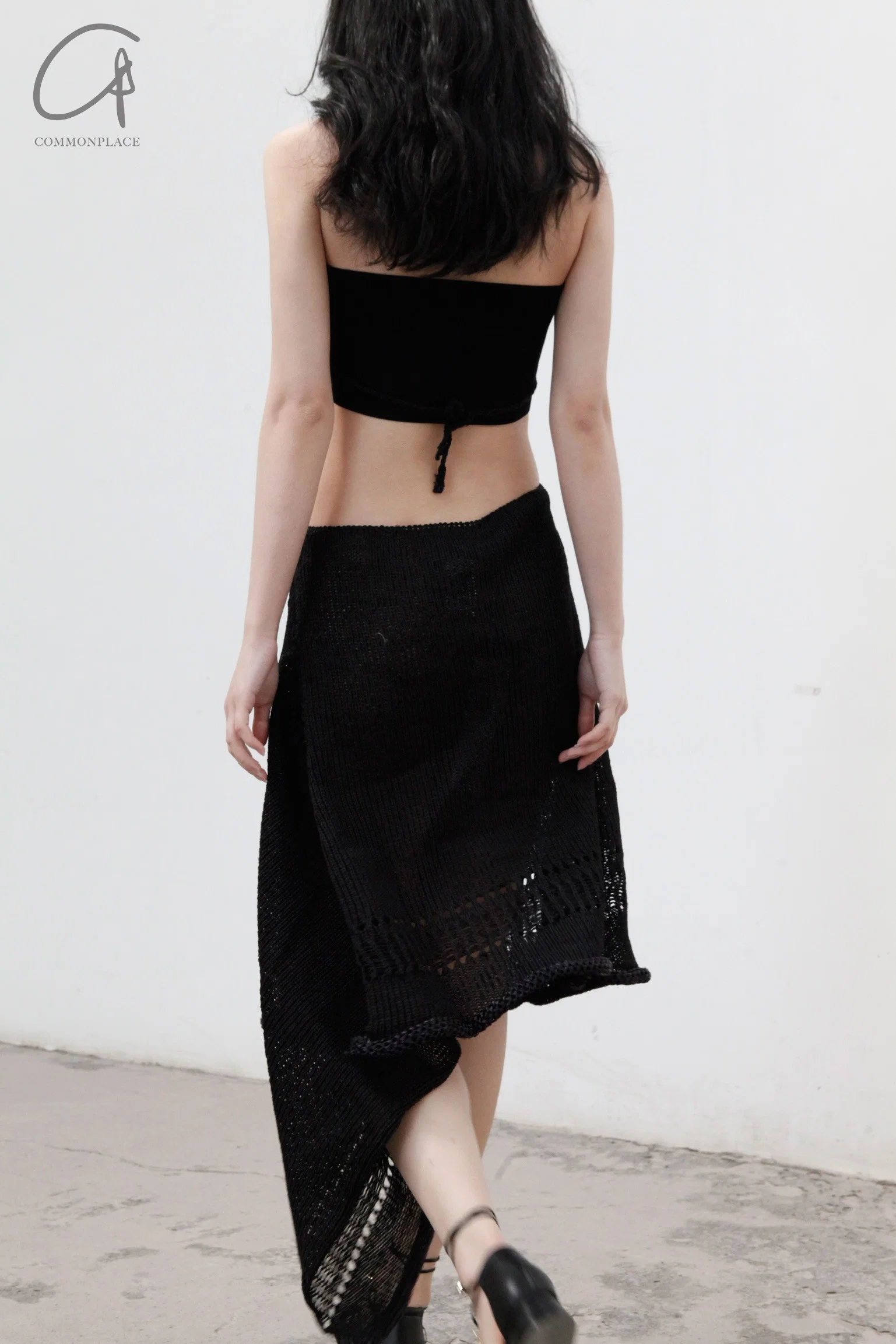 SWAYING/KNIT Crochet Backless Dress SW22SSL38 Black - Image 7