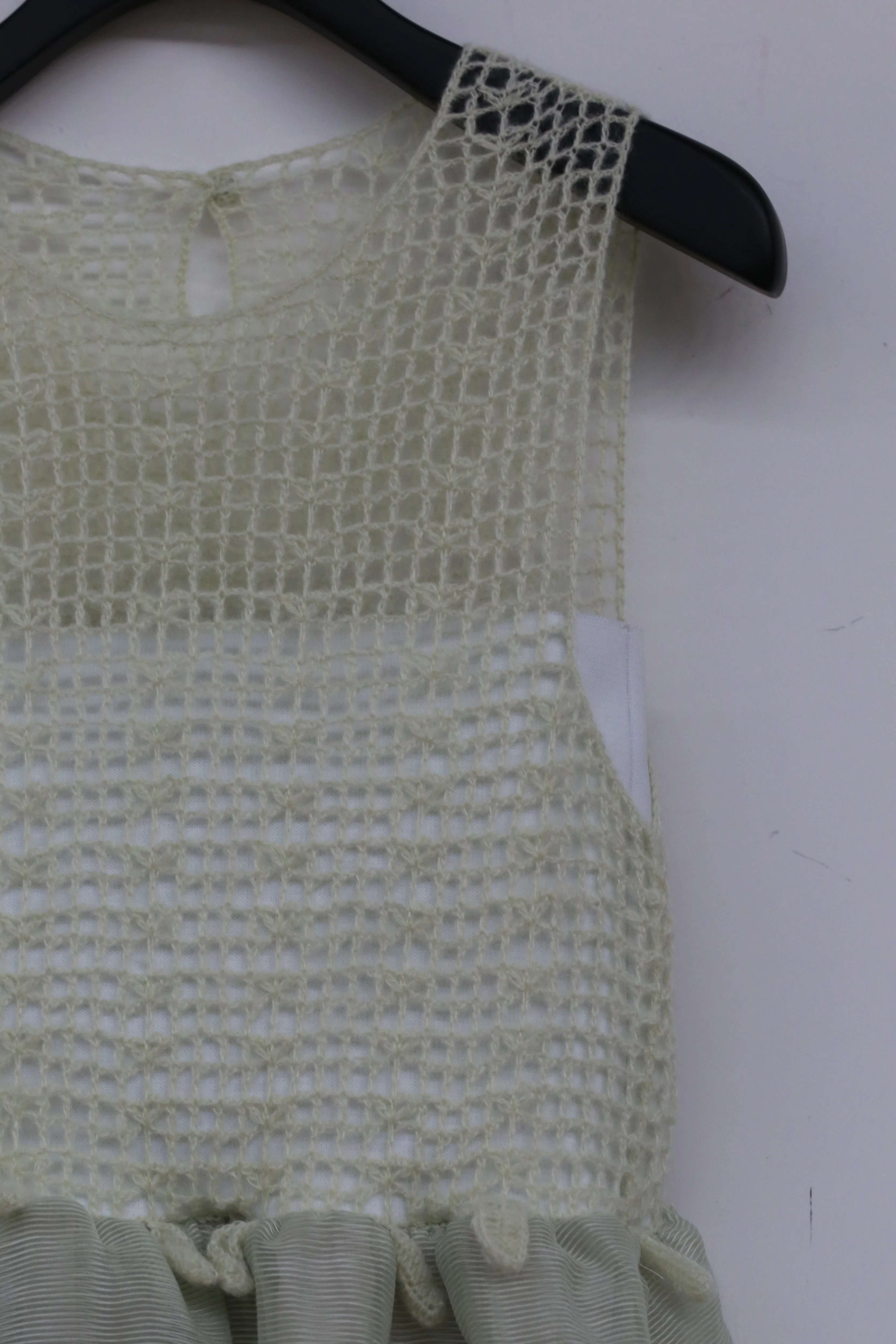 SWAYING/KNIT Crochet stitching rotating skirt SW212LS20 Green PS32 - Image 3