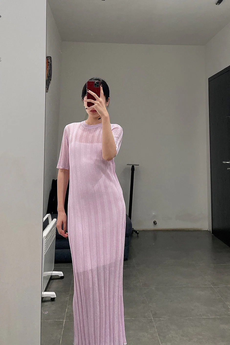 SWAYING/KNIT gradient striped dress (two-piece suit) SW212LS27 purple - Image 3