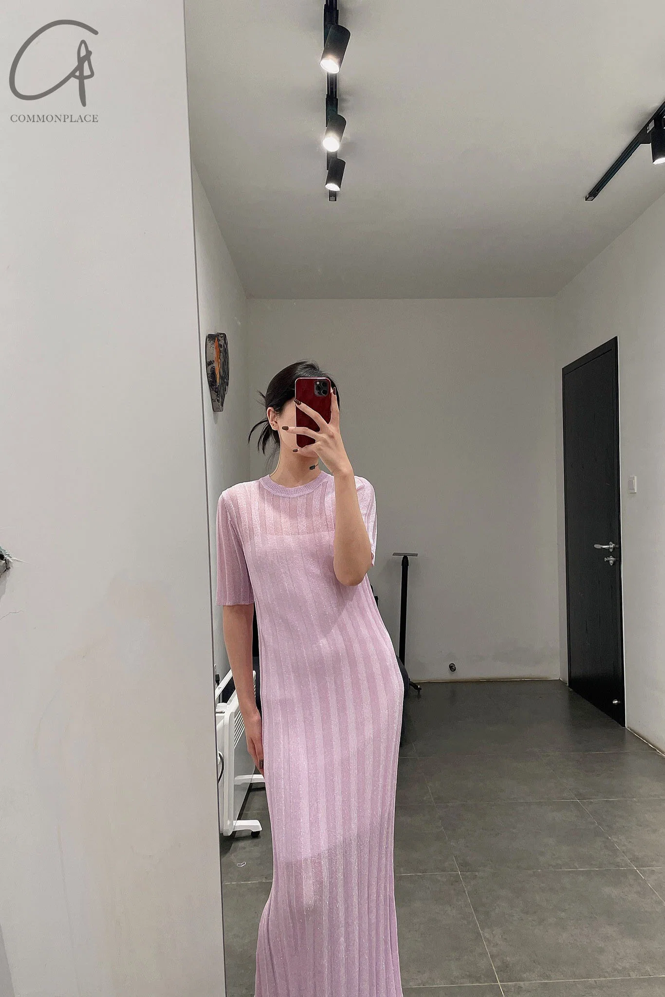 SWAYING/KNIT gradient striped dress (two-piece suit) SW212LS27 purple - Image 5