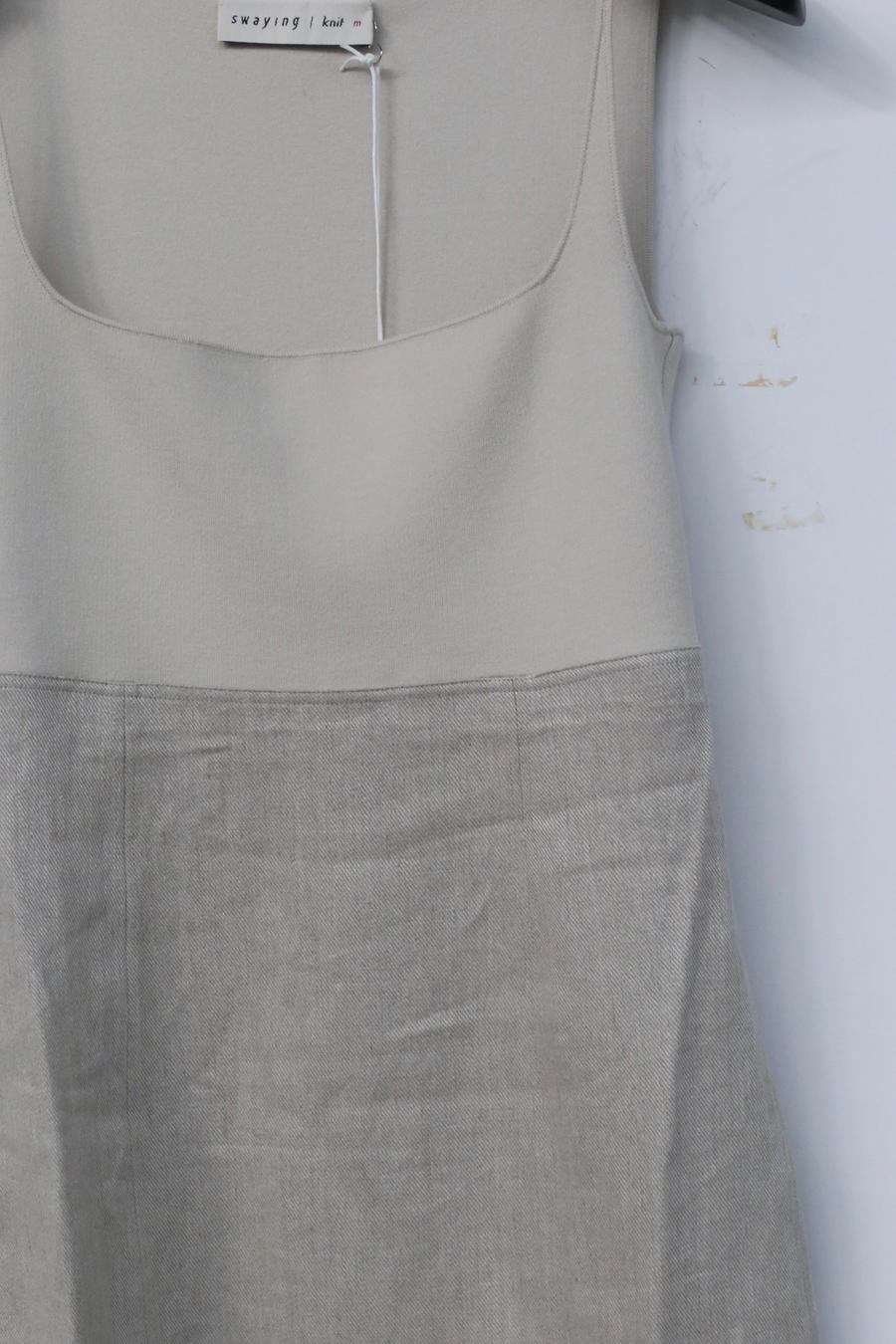 SWAYING/KNIT knitting stitching vest skirt SW23SS2L18 meters gray/linen PS56 - Image 9