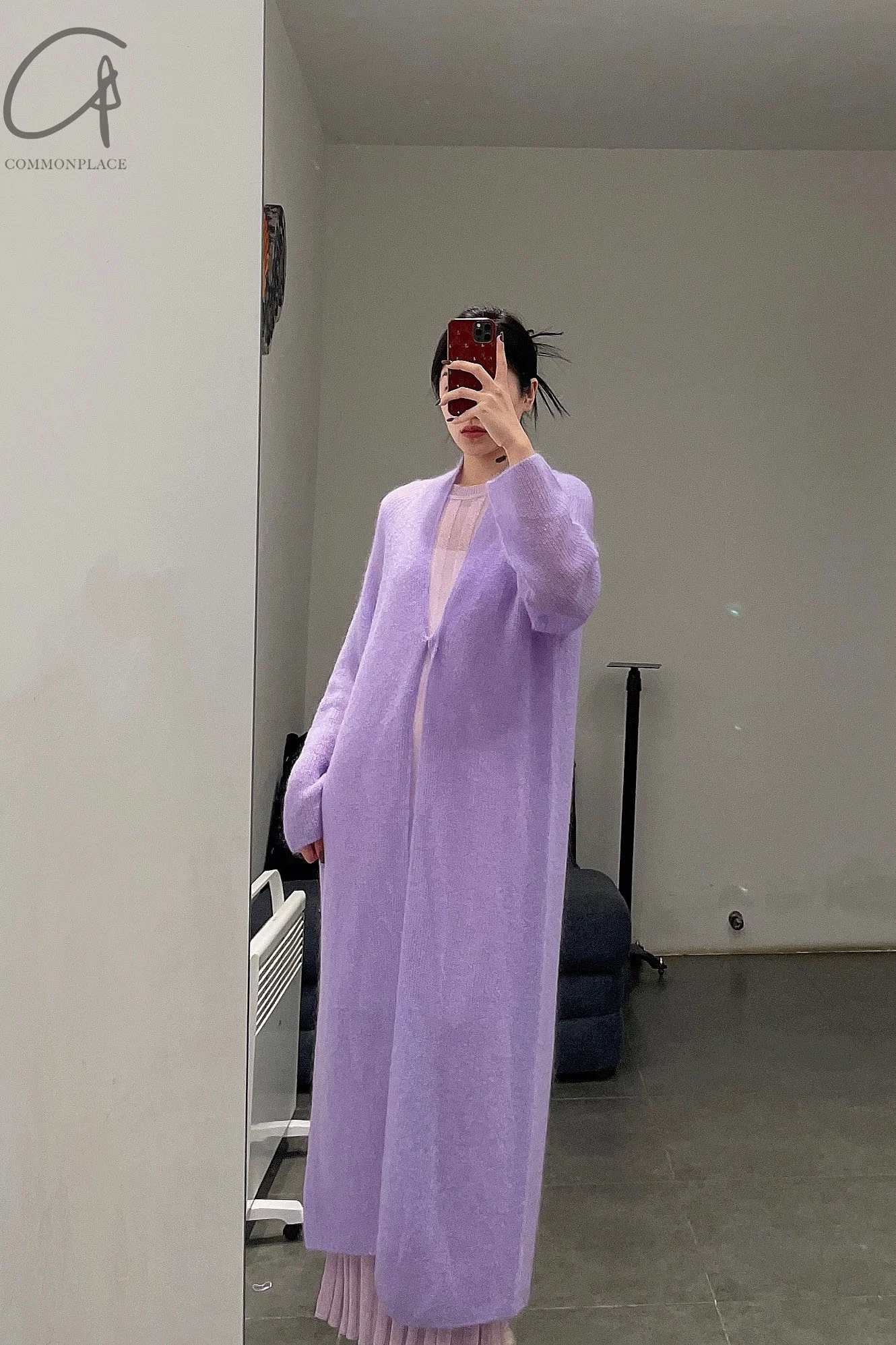 SWAYING/KNIT Seamless Mohair Long Suit SW212SZ72 Lavender PS38 - Image 2