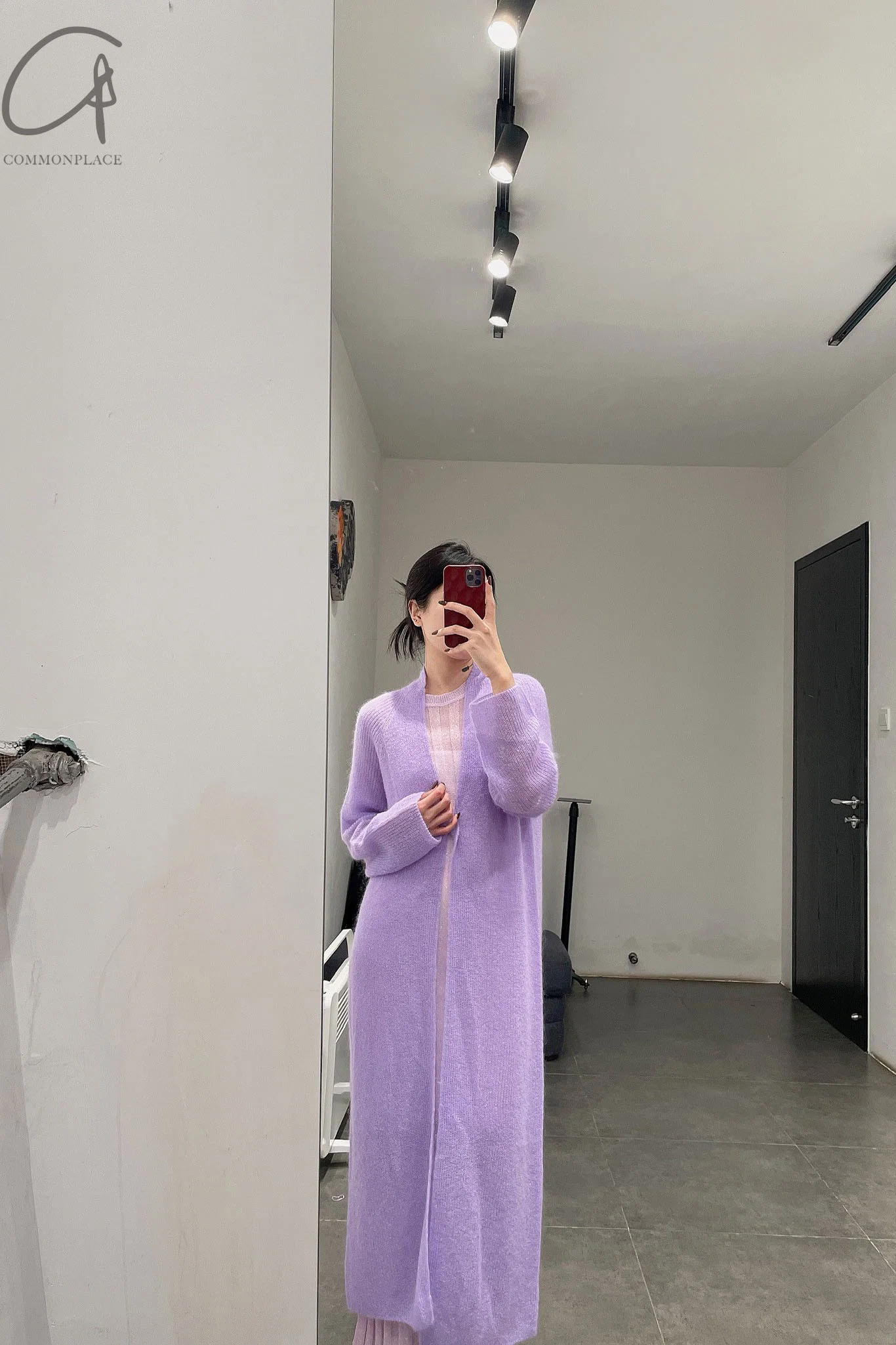 SWAYING/KNIT Seamless Mohair Long Suit SW212SZ72 Lavender PS38 - Image 3