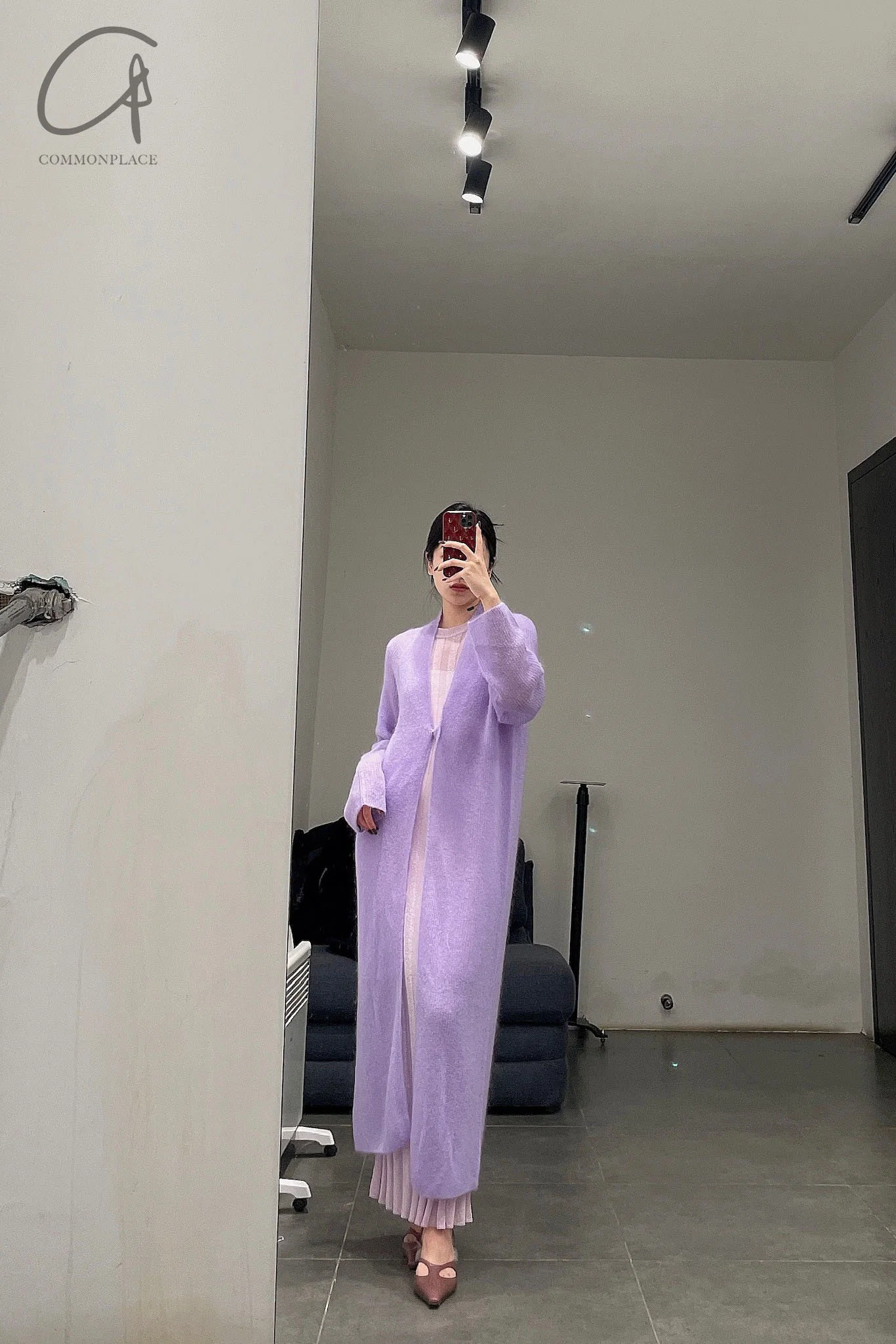 SWAYING/KNIT Seamless Mohair Long Suit SW212SZ72 Lavender PS38 - Image 4