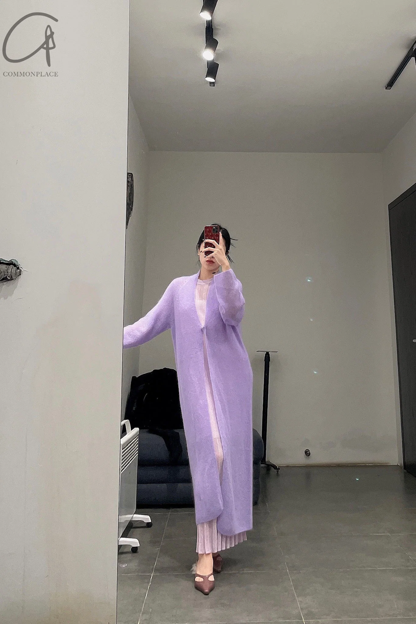 SWAYING/KNIT Seamless Mohair Long Suit SW212SZ72 Lavender PS38 - Image 5