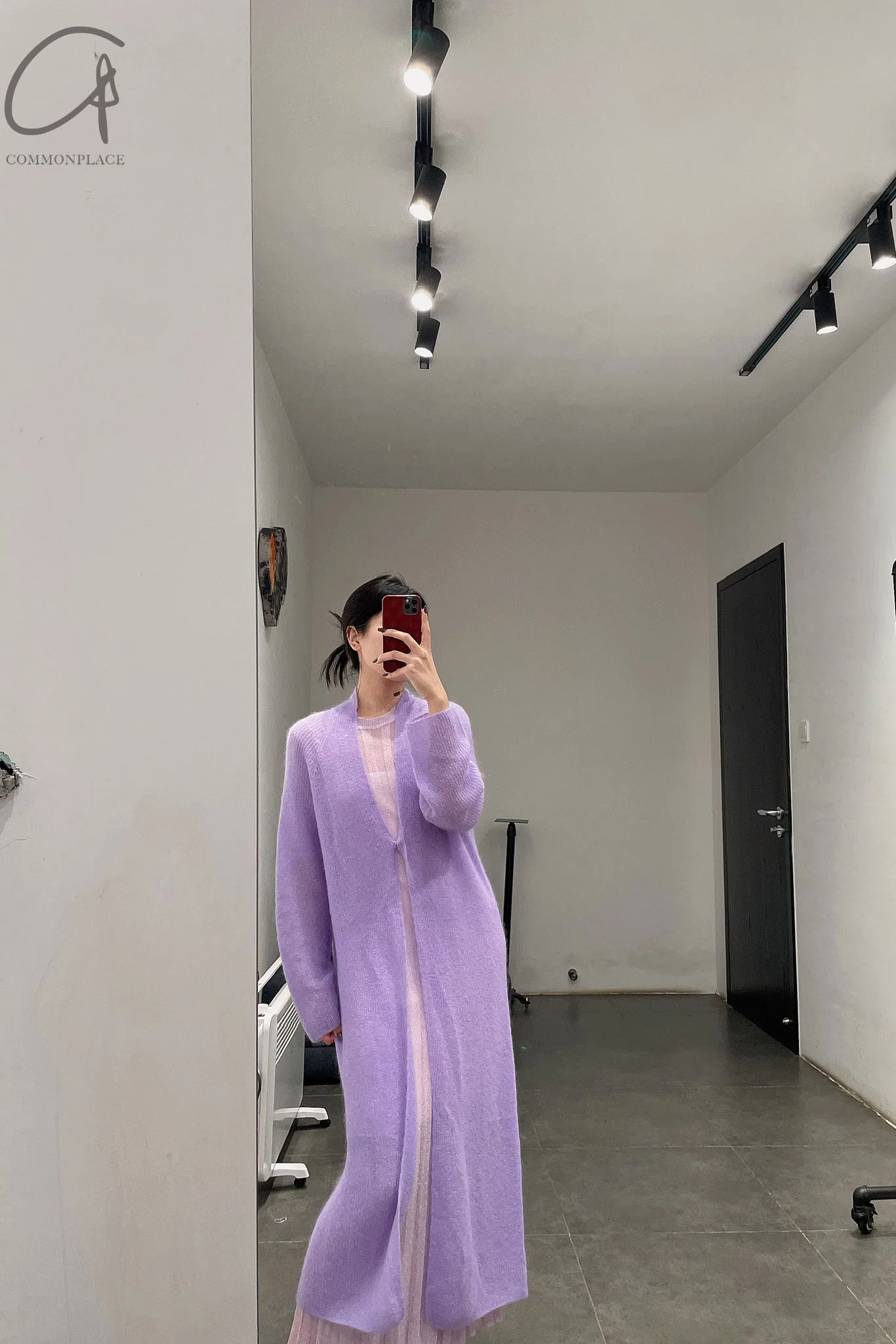 SWAYING/KNIT Seamless Mohair Long Suit SW212SZ72 Lavender PS38 - Image 6