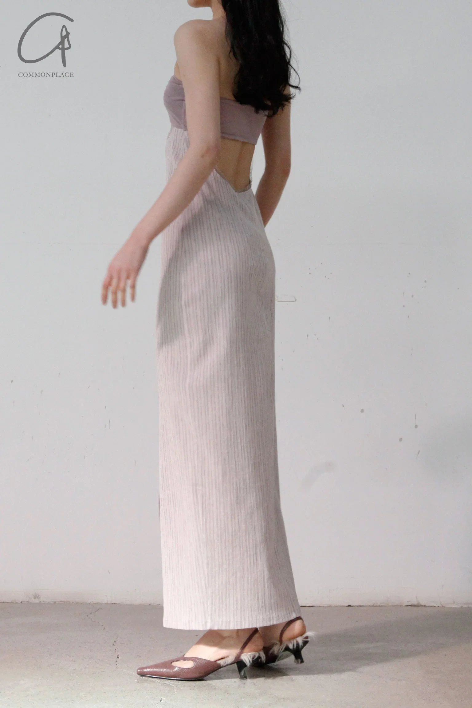 Un Morceau Bandeau Cutout Detail Cocoon Dress UM221LS09 Purple/Grey PUM28 - Image 5