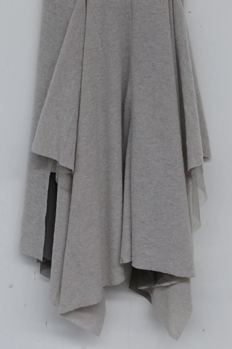 Un Morceau chest pleated wool tube top dress UM212LS12 gray/brown - Image 12