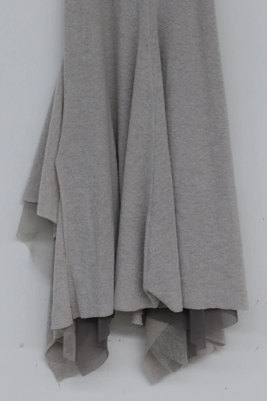 Un Morceau chest pleated wool tube top dress UM212LS12 gray/brown - Image 14