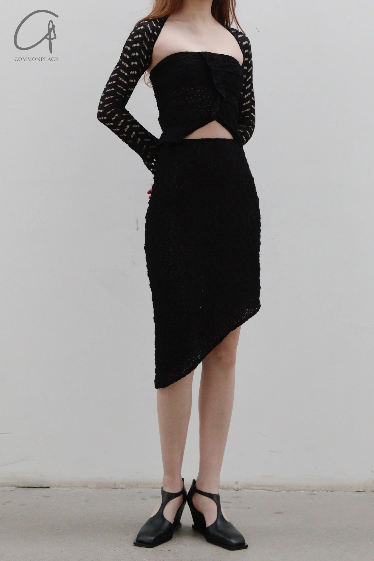 Un Morceau elastic cave lace cuff UM231PS07 black PUM39 - Image 3