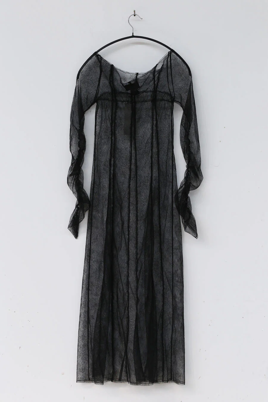 Un Morceau Lace Cuff Ruched Dress UM212LS07-1 Black PUM9 - Image 4