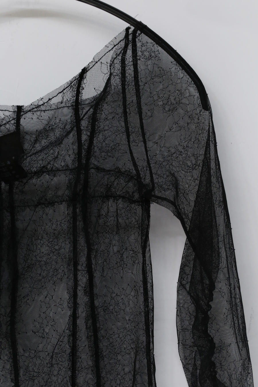 Un Morceau Lace Cuff Ruched Dress UM212LS07-1 Black PUM9 - Image 8