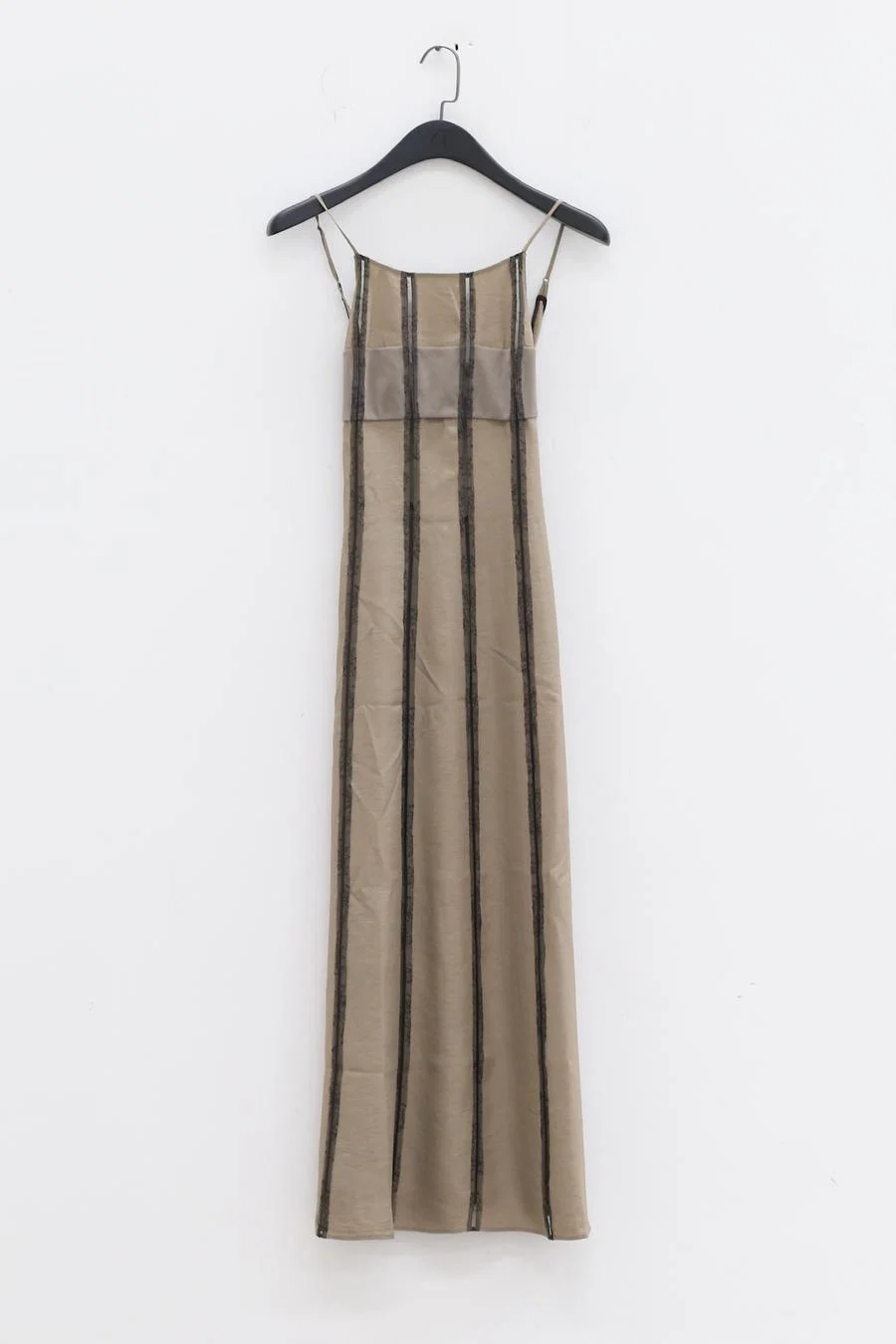 Un Morceau Lace Patchwork Acetate Slip Dress UM221LS04 Khaki/Bean Green - Image 6