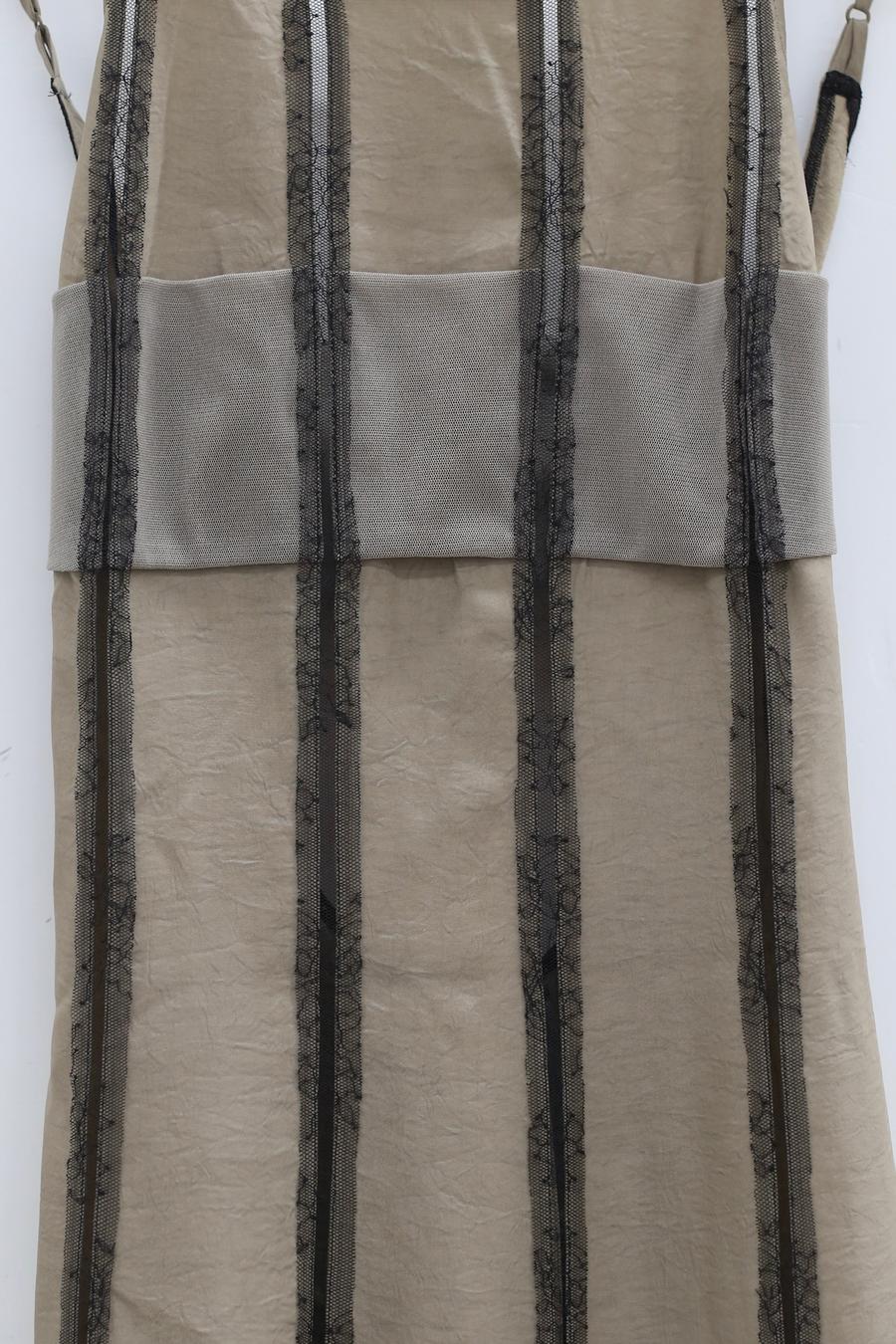 Un Morceau Lace Patchwork Acetate Slip Dress UM221LS04 Khaki/Bean Green - Image 8