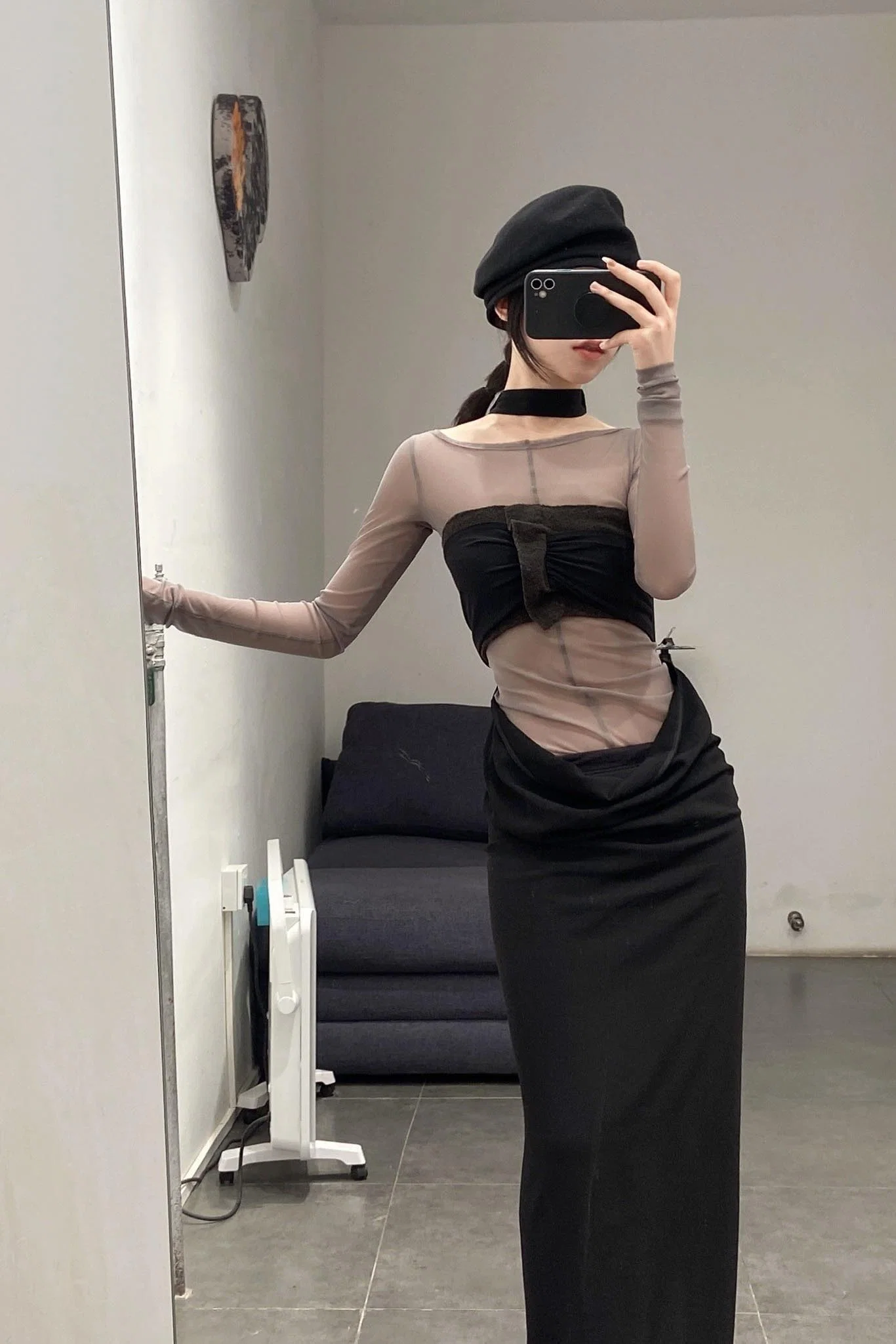 Un Morceau pleated embellished wool tube top UM212SZ25 - Image 11