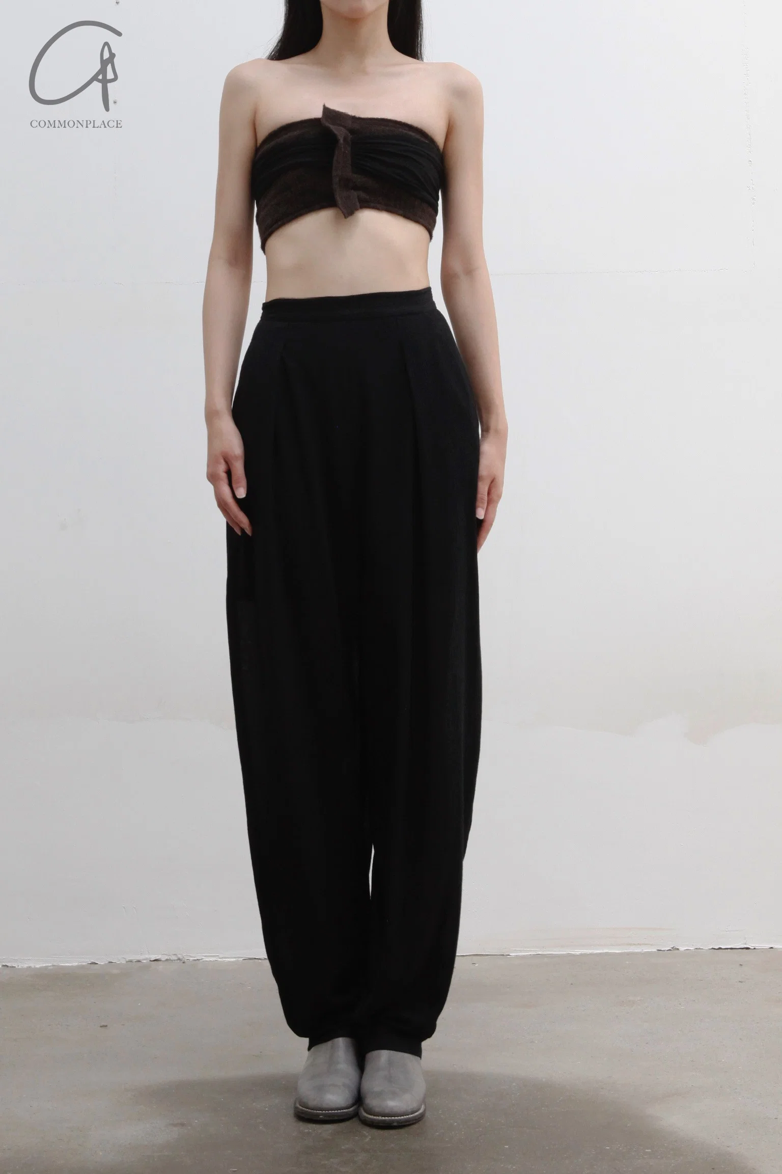 Un Morceau pleated embellished wool tube top UM212SZ25 - Image 5