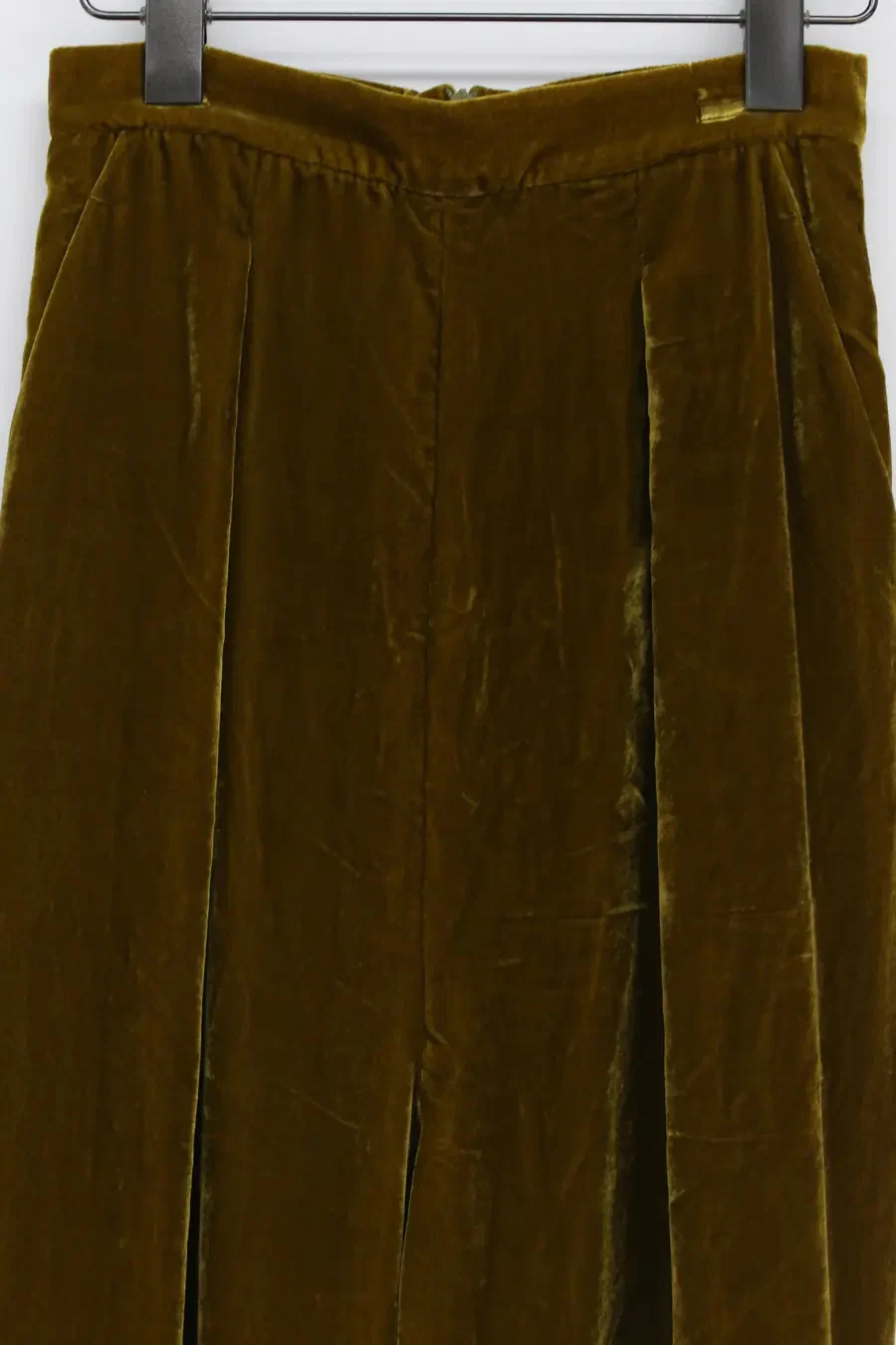 Un Morceau Velvet High Waist Straight Pants UM212XZ06 Grass Green PUM15 - Image 10