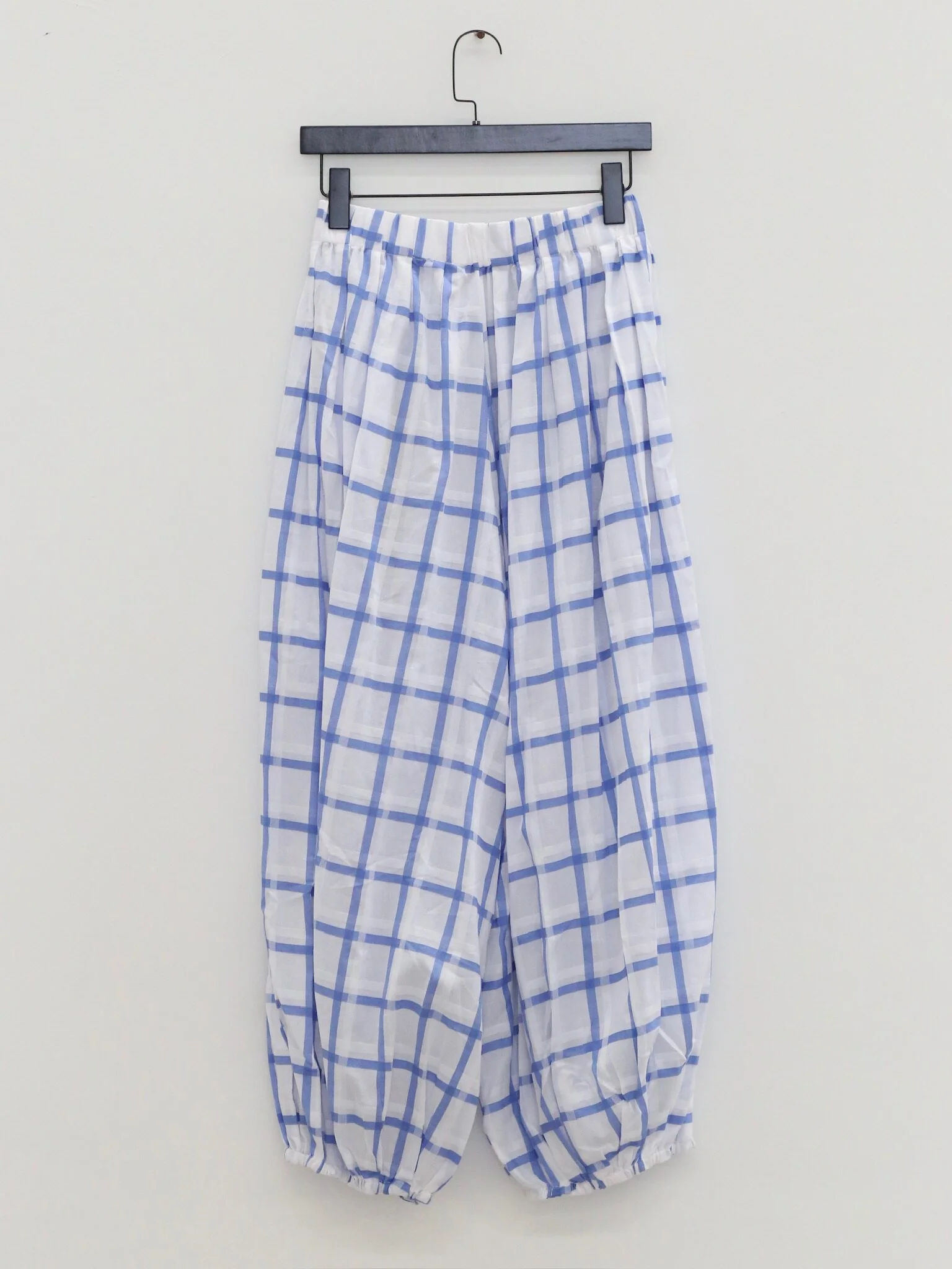 UNISECON SS26 Round Neck Long Sleeve Pleated Top / Oversized Tulip Skirt / Pleated Lantern Pants USC-U13W12-WHITE&BLUE Pants (U13W10) - Image 4